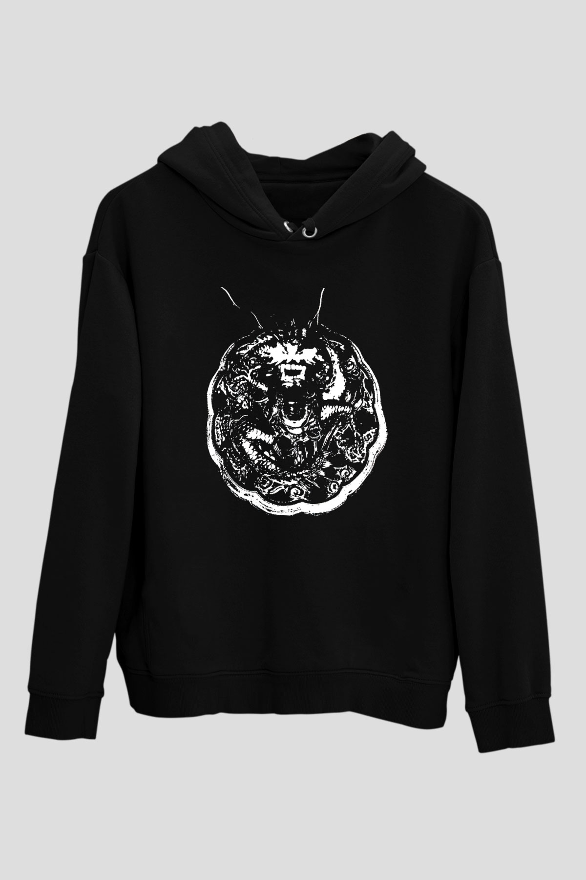 Death Grips Baskılı Unisex Siyah Hoodie