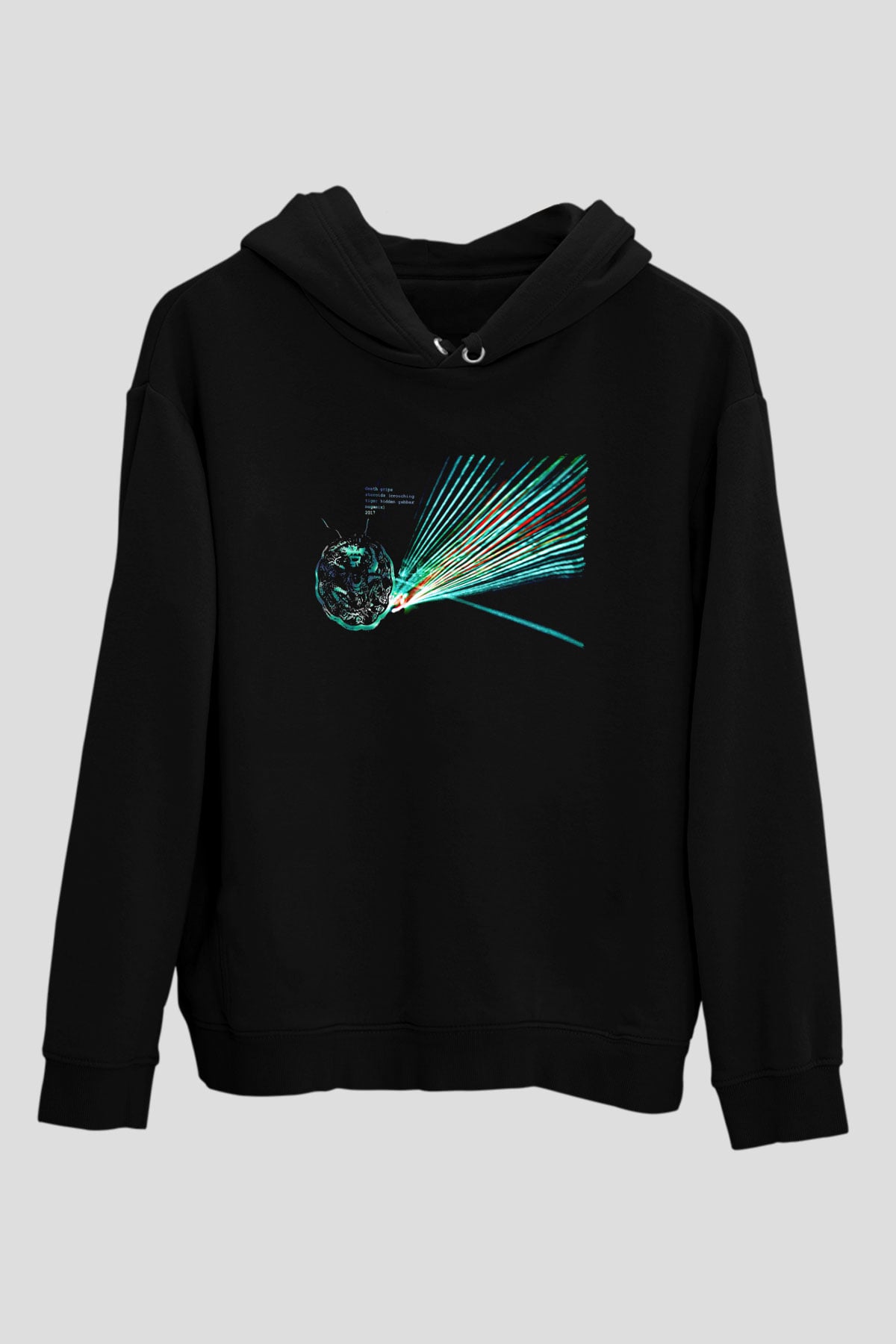 Death Grips Baskılı Unisex Siyah Hoodie