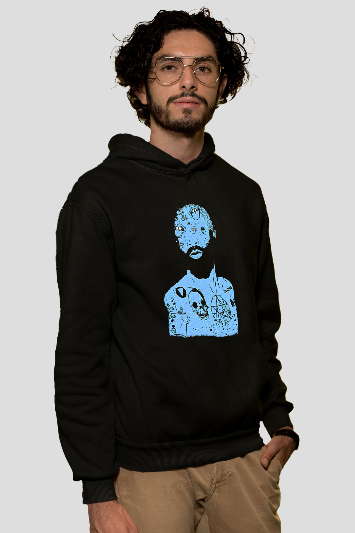 Death Grips Baskılı Unisex Siyah Hoodie