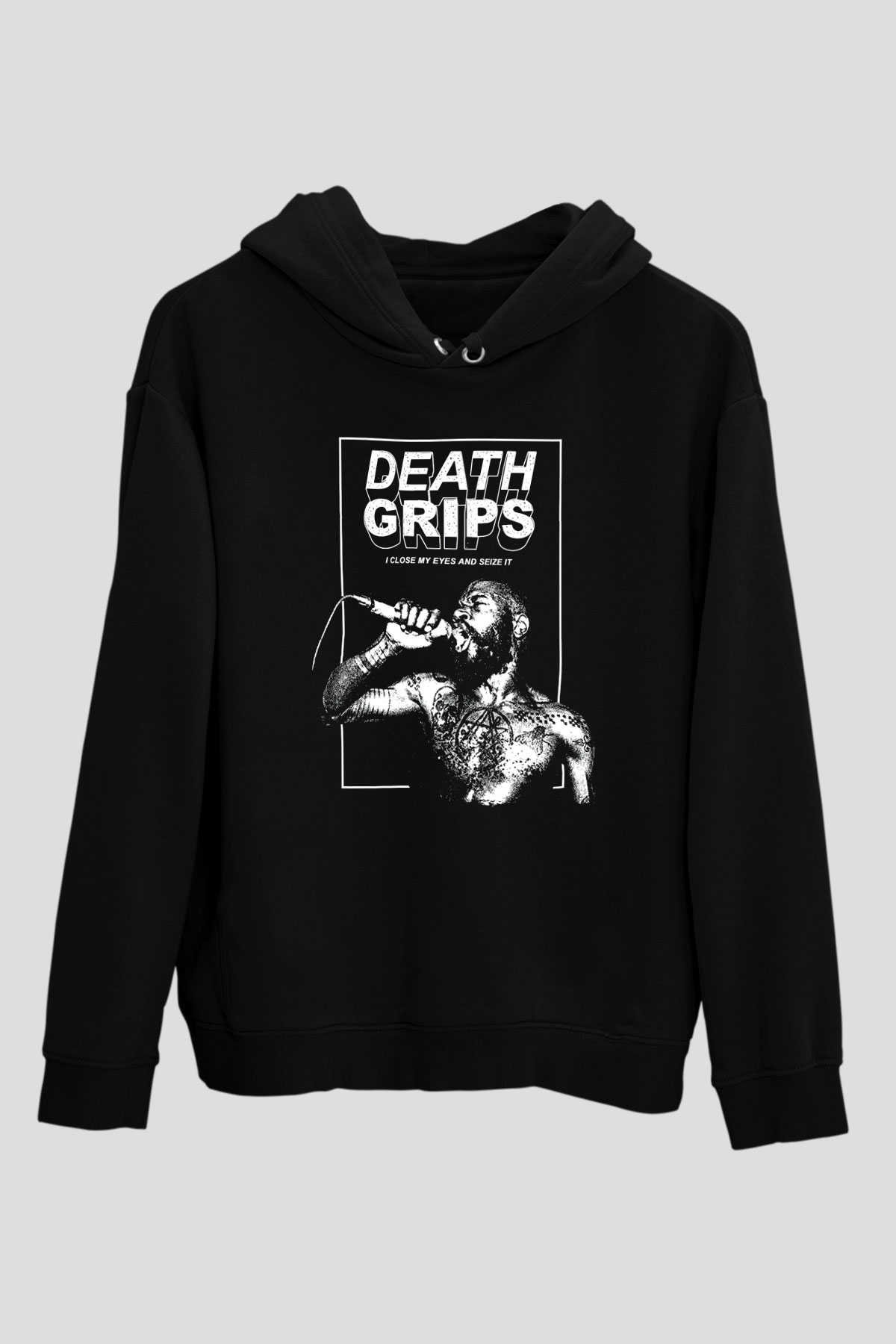 Death Grips Baskılı Unisex Siyah Hoodie
