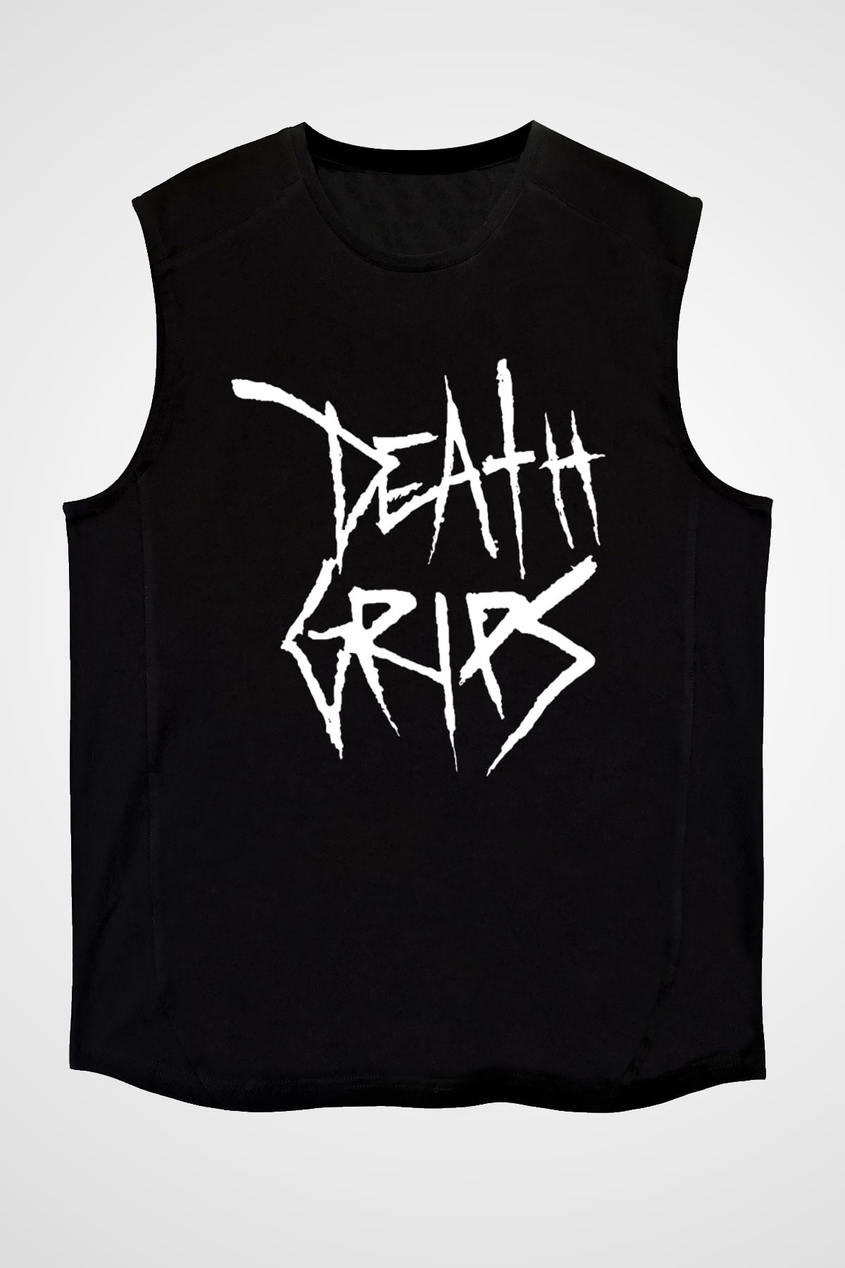 Death Grips Baskılı Unisex Siyah Kolsuz Tişört - Tshirt