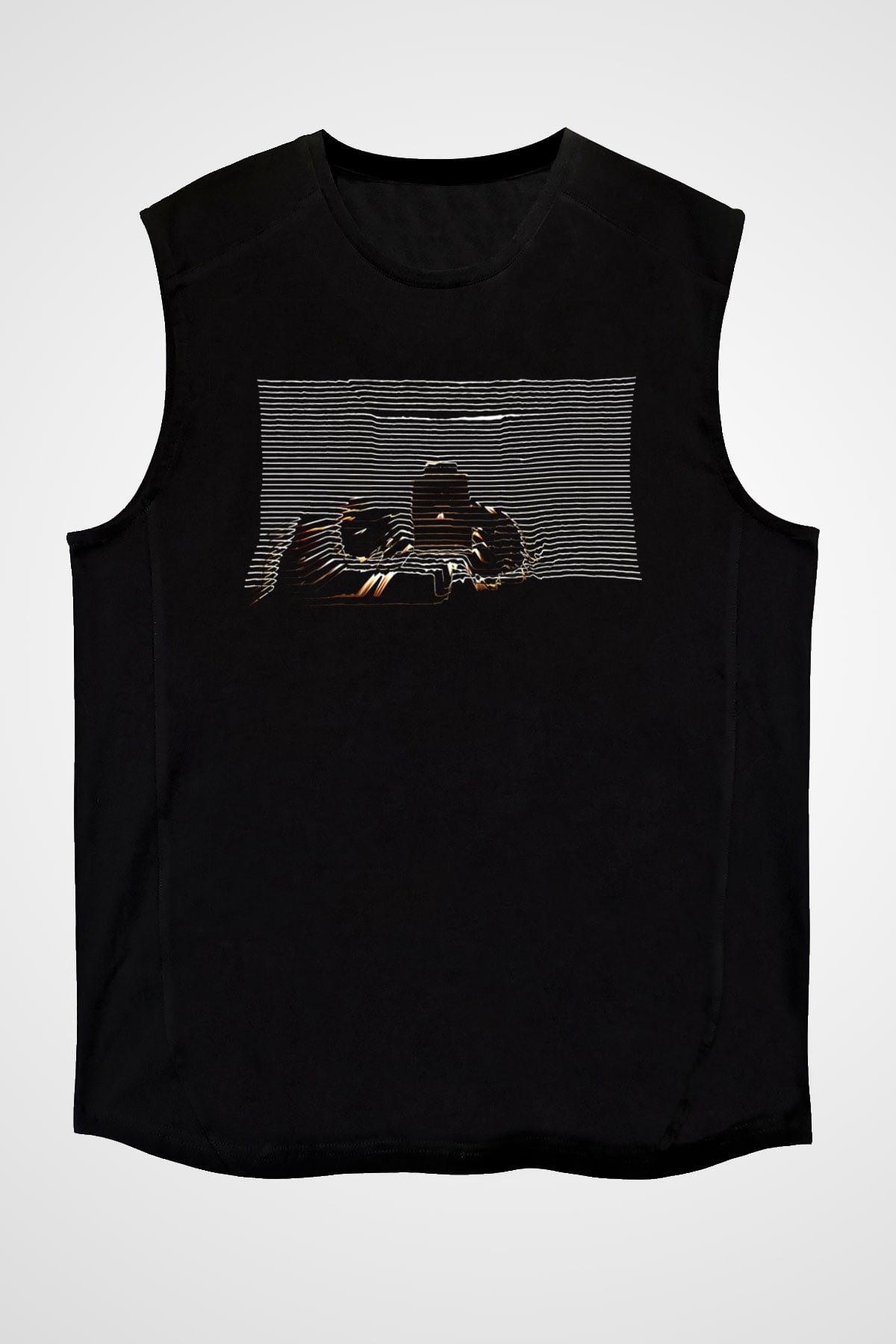 Death Grips Baskılı Unisex Siyah Kolsuz Tişört - Tshirt