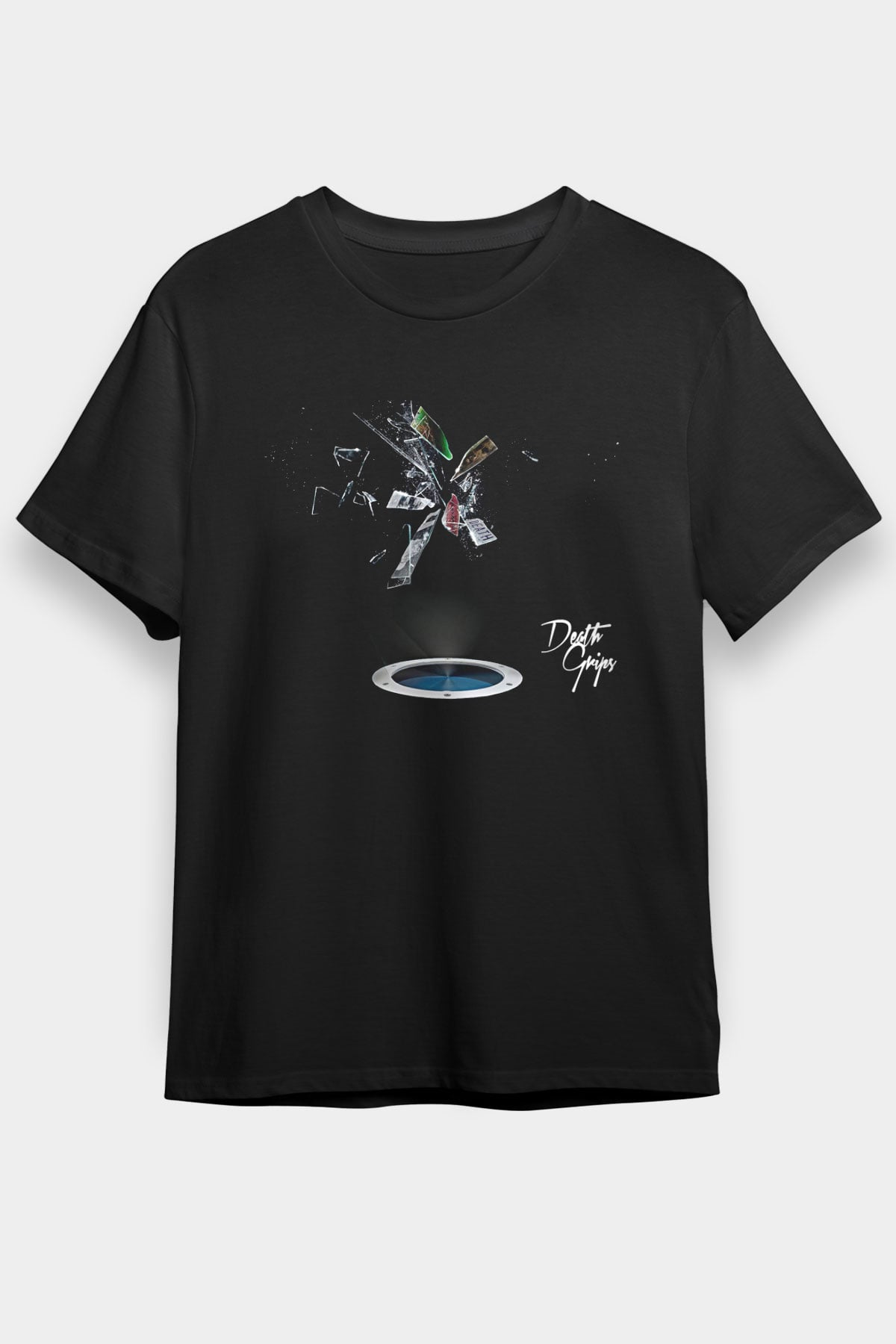 Death Grips Baskılı Unisex Siyah Tişört - Tshirt