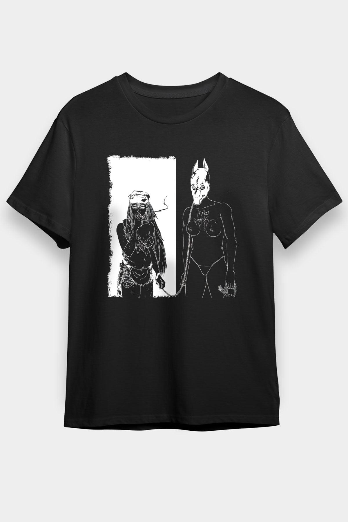 Death Grips Baskılı Unisex Siyah Tişört - Tshirt