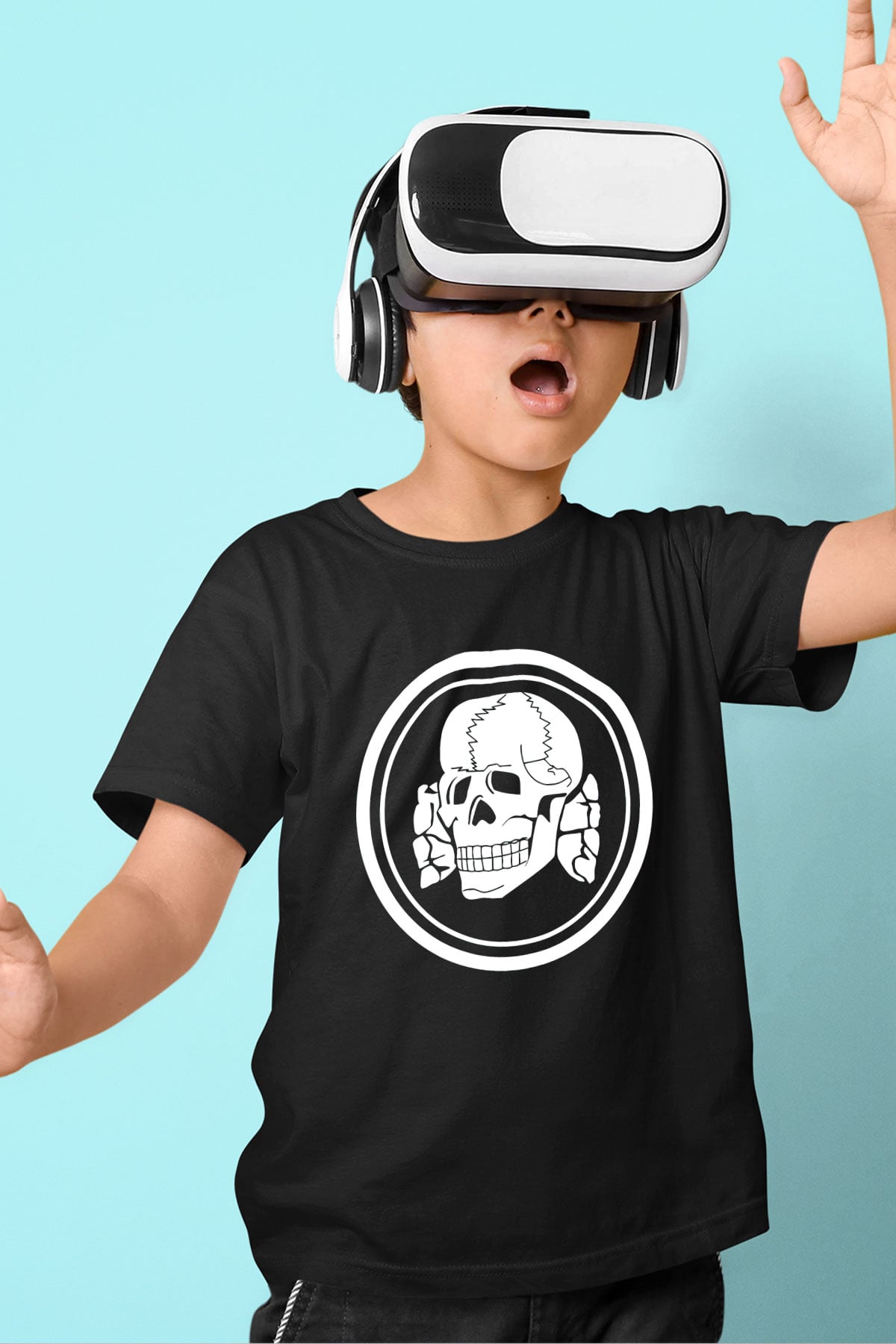 Death in June Baskılı Siyah Unisex Çocuk Tişört