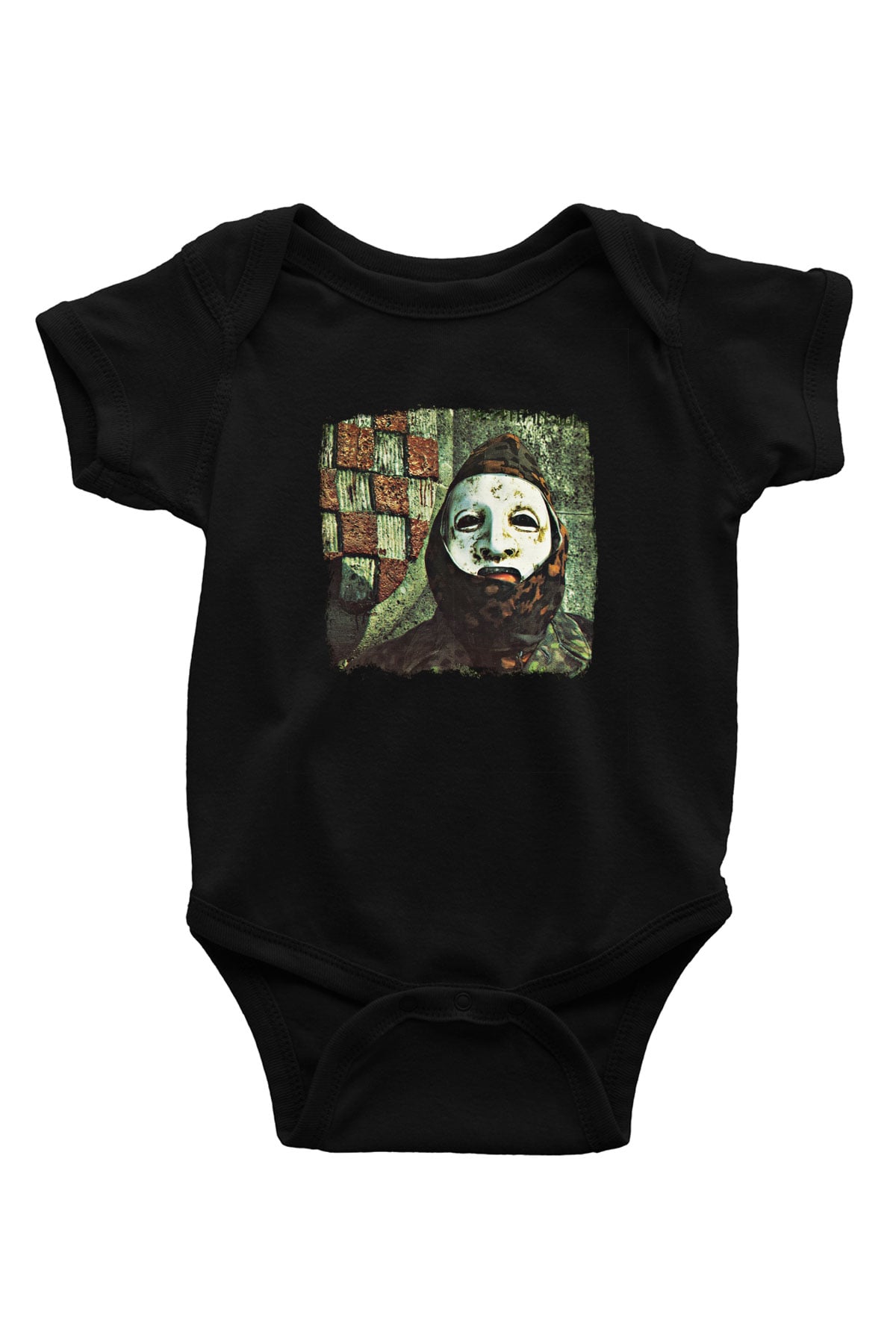 Death in June Baskılı Unisex Siyah Bebek Body - Zıbın