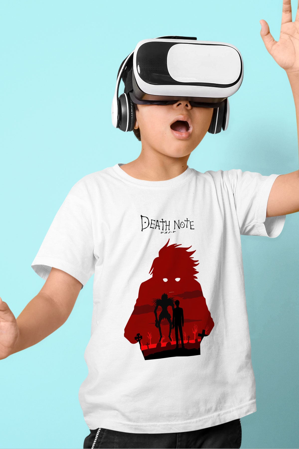 Death Note Baskılı Beyaz Unisex Çocuk Tişört