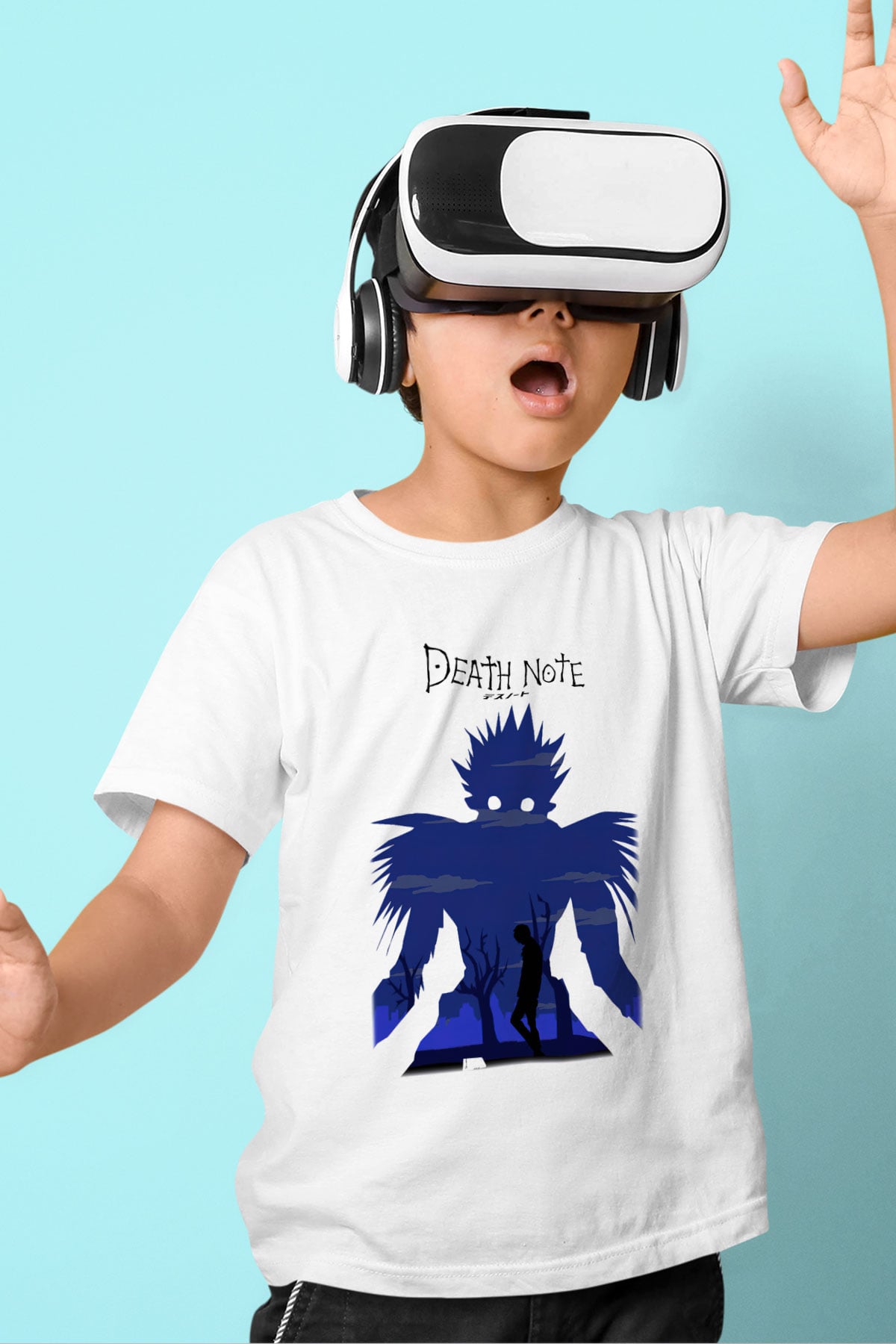 Death Note Baskılı Beyaz Unisex Çocuk Tişört