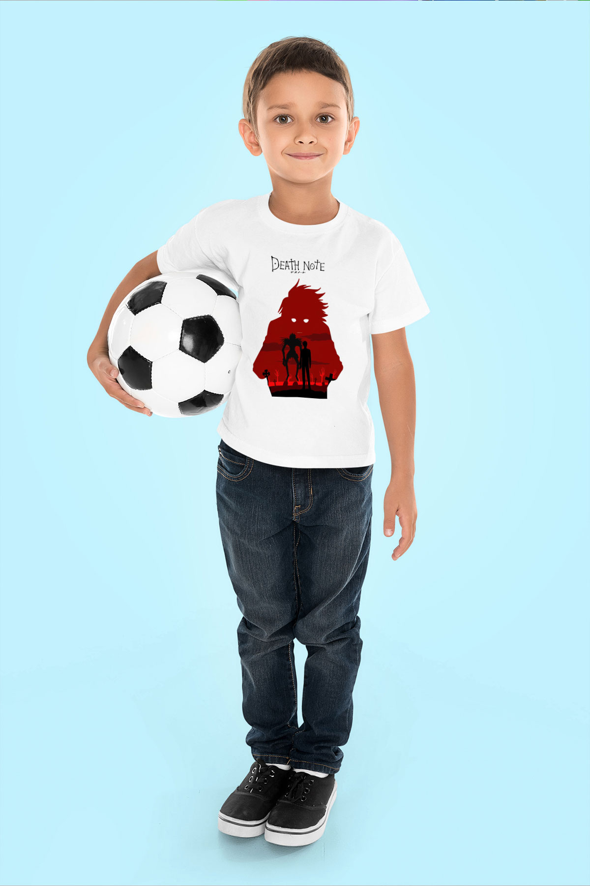 Death Note Baskılı Beyaz Unisex Çocuk Tişört