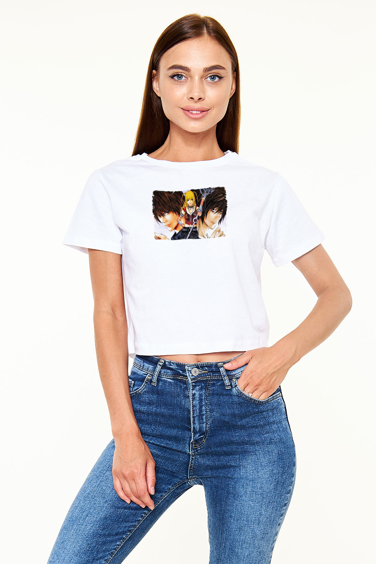 Death Note Beyaz  Crop Top Tişört