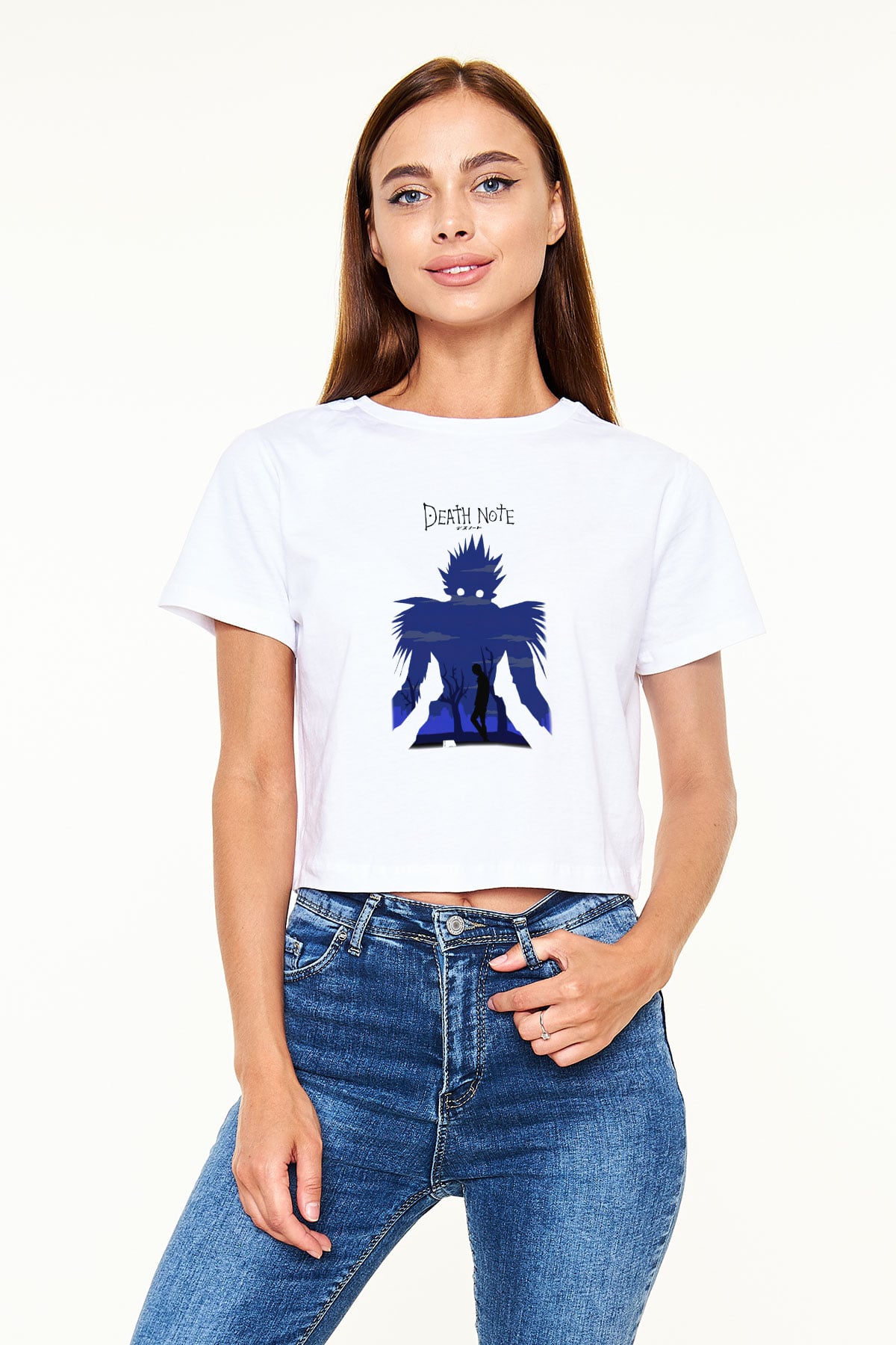 Death Note Beyaz Croptop Tişört