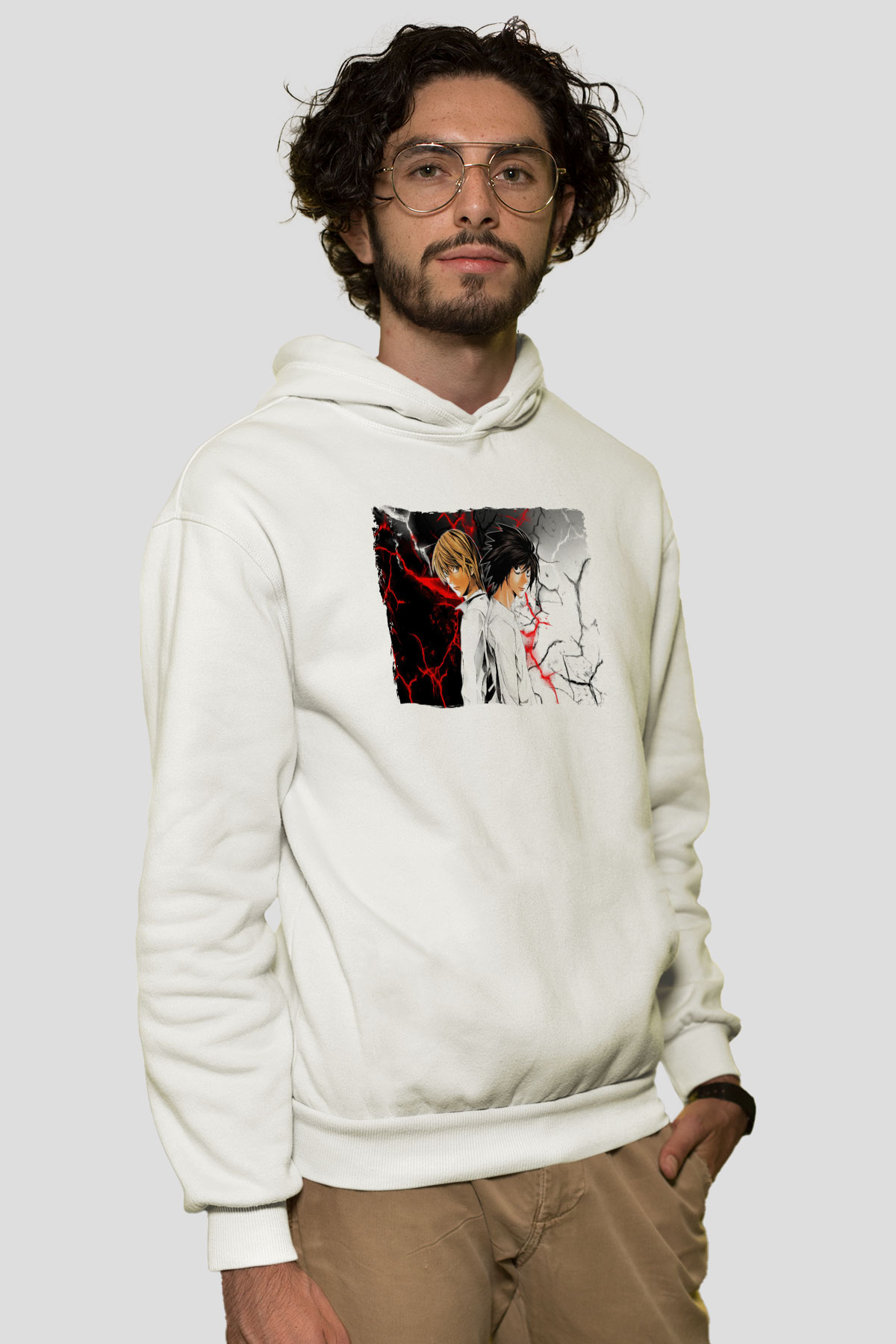 Death Note Beyaz Unisex Hoodie