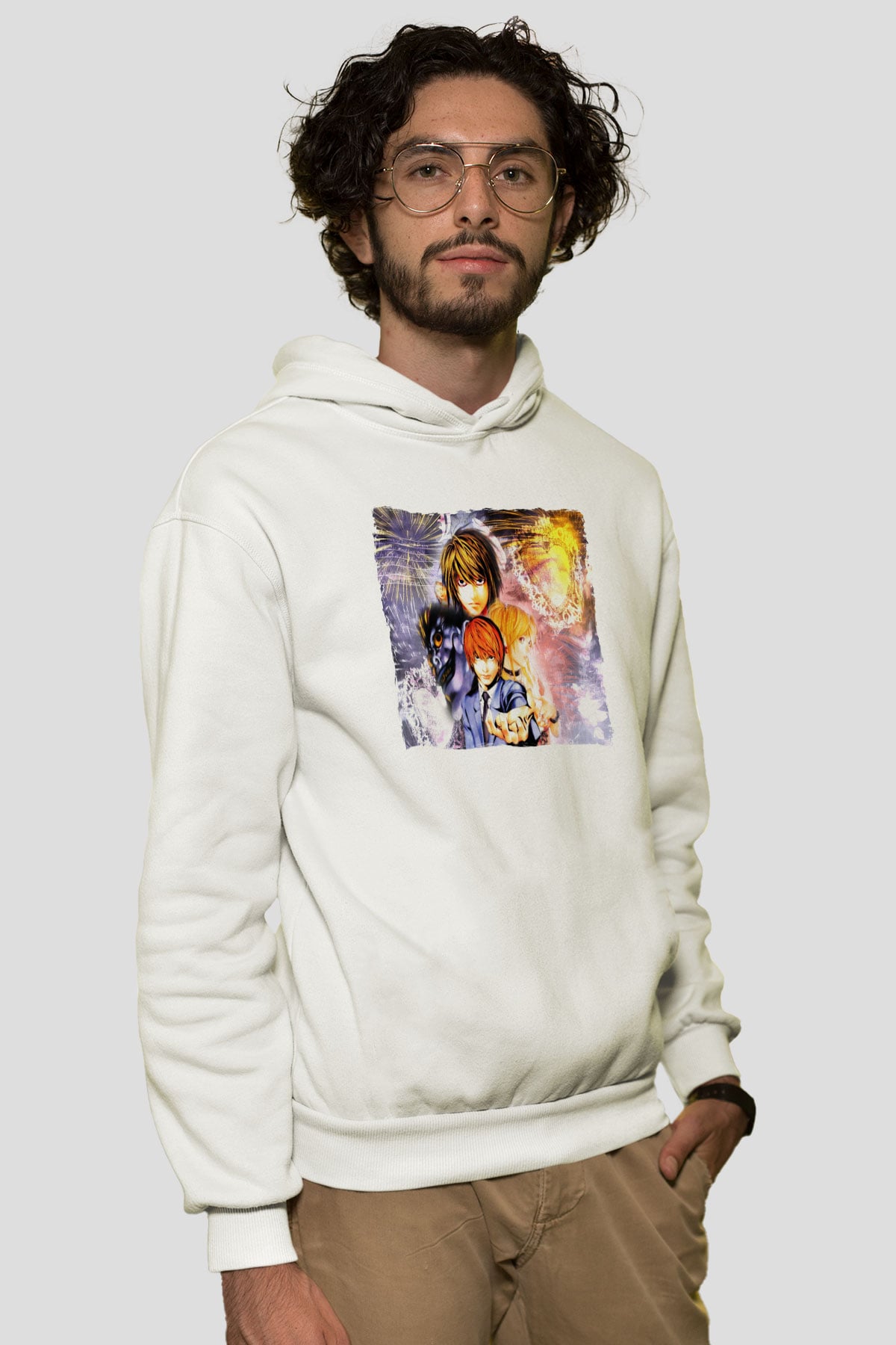Death Note Beyaz Unisex Hoodie