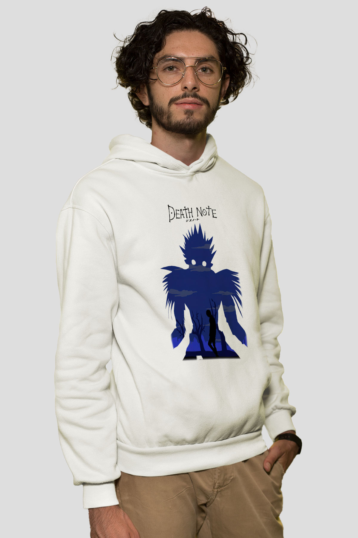 Death Note Beyaz Unisex Kapşonlu Sweatshirt