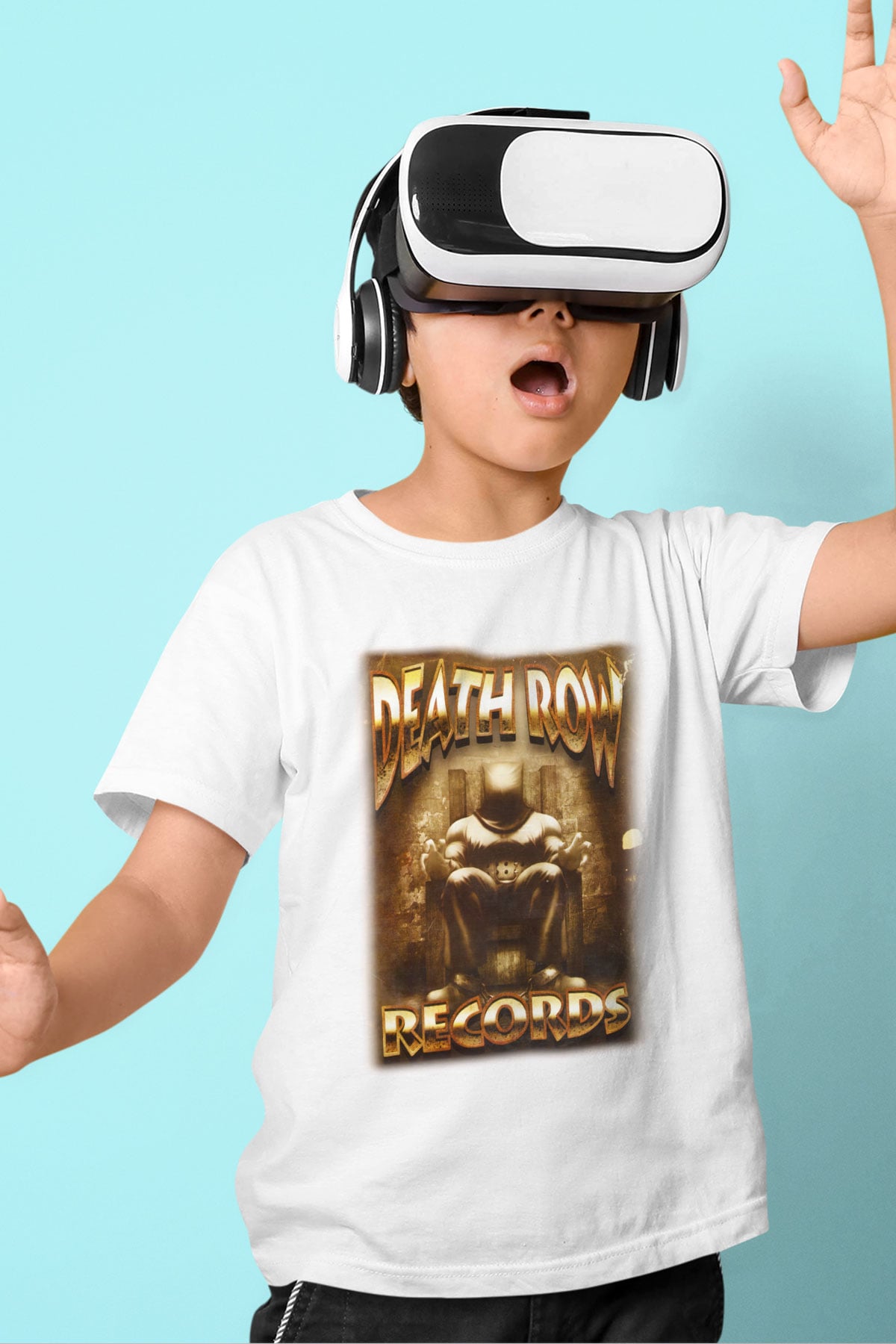 Death Row Records Baskılı Beyaz Unisex Çocuk Tişört