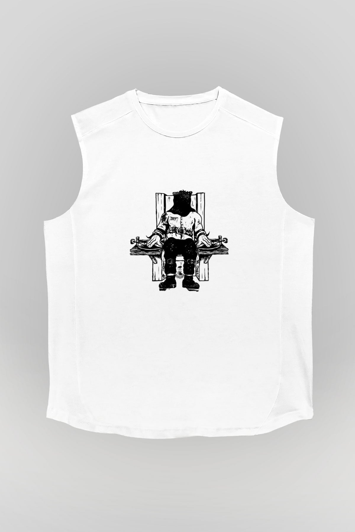 Death Row Records Baskılı Unisex Beyaz Kolsuz Tişört