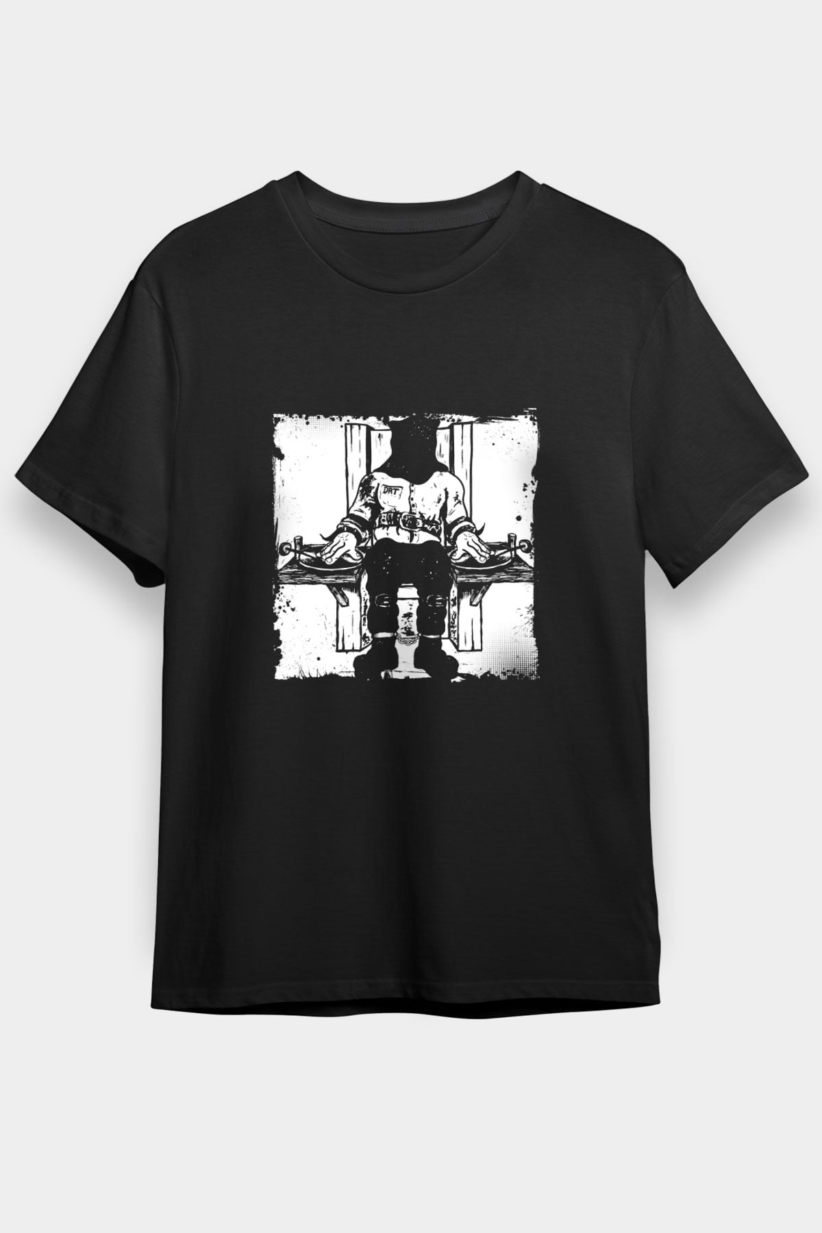 Death Row Records Baskılı Unisex Siyah Tişört