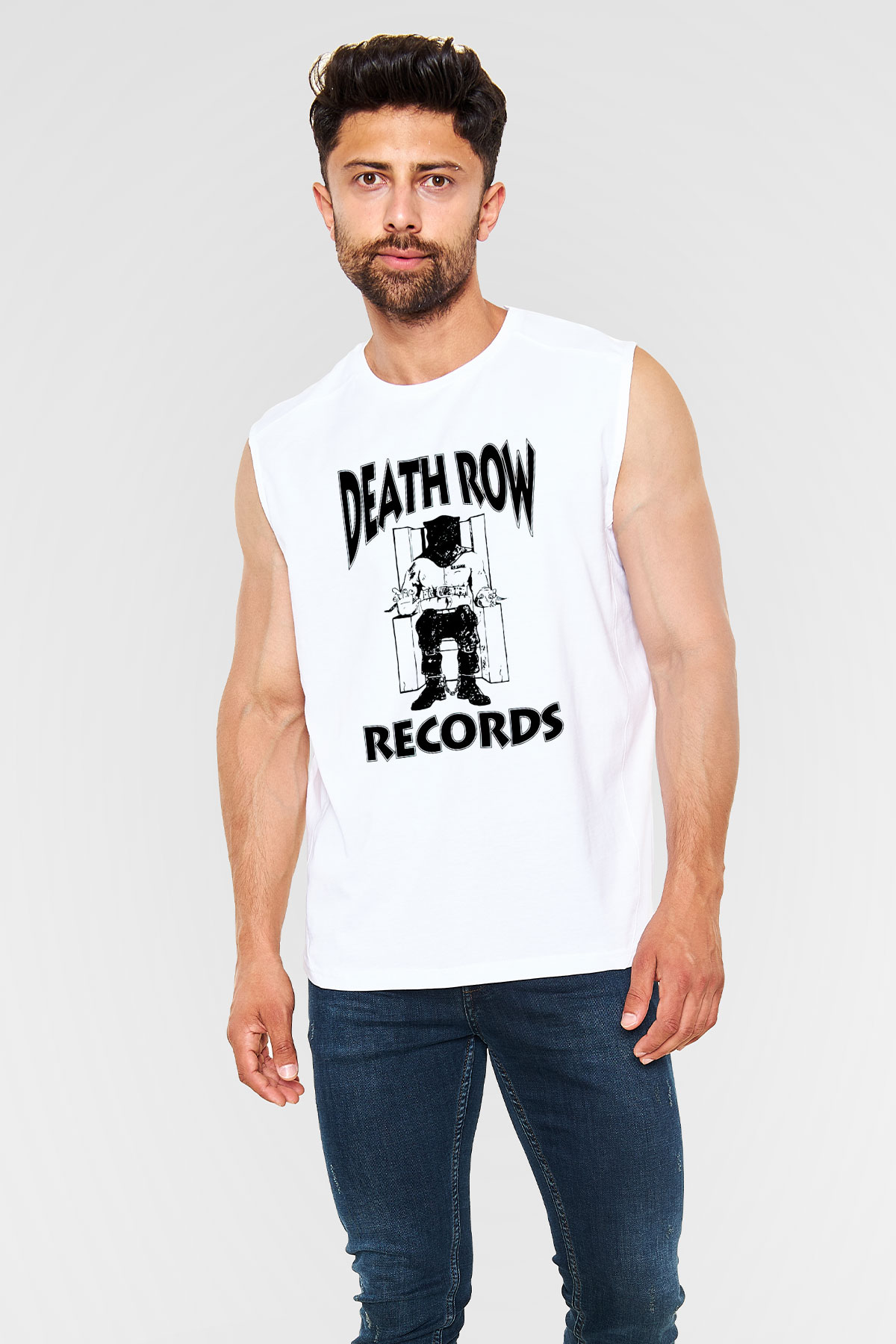 Death Row Records Beyaz Unisex Kolsuz Tişört