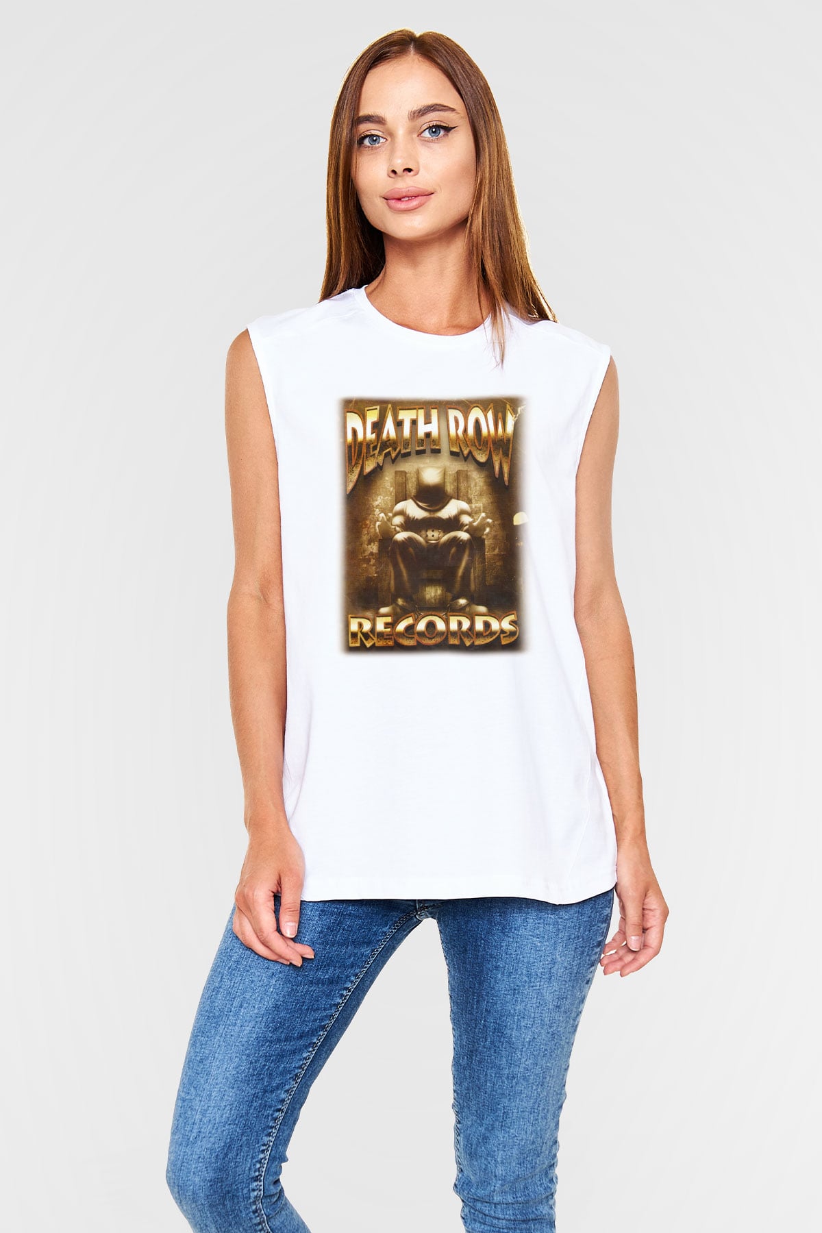 Death Row Records Beyaz Unisex Kolsuz Tişört