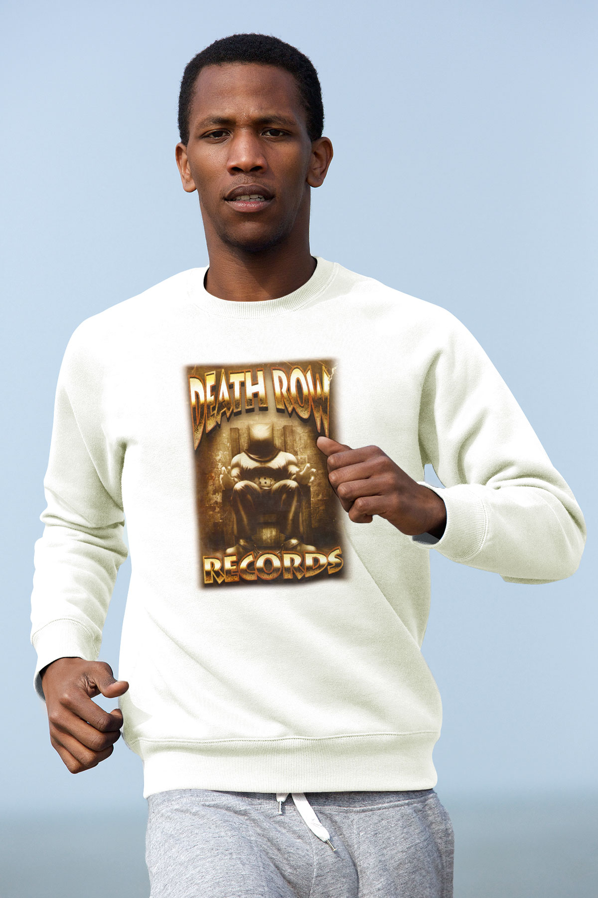 Death Row Records Beyaz Unisex Sweatshirt