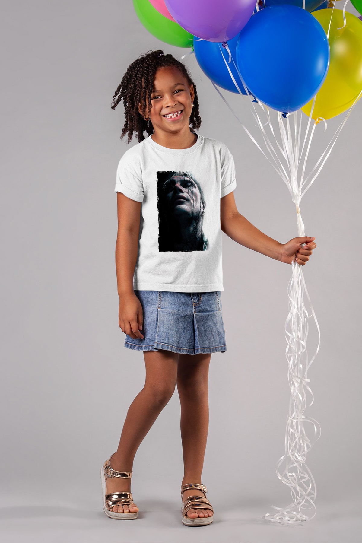 Death Stranding Baskılı Beyaz Unisex Beyaz Çocuk Tişört - Tshirt