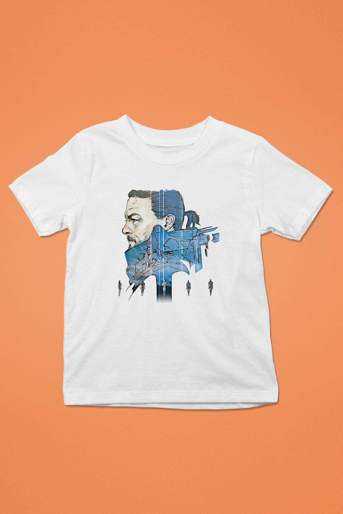 Death Stranding Baskılı Beyaz Unisex Beyaz Çocuk Tişört - Tshirt