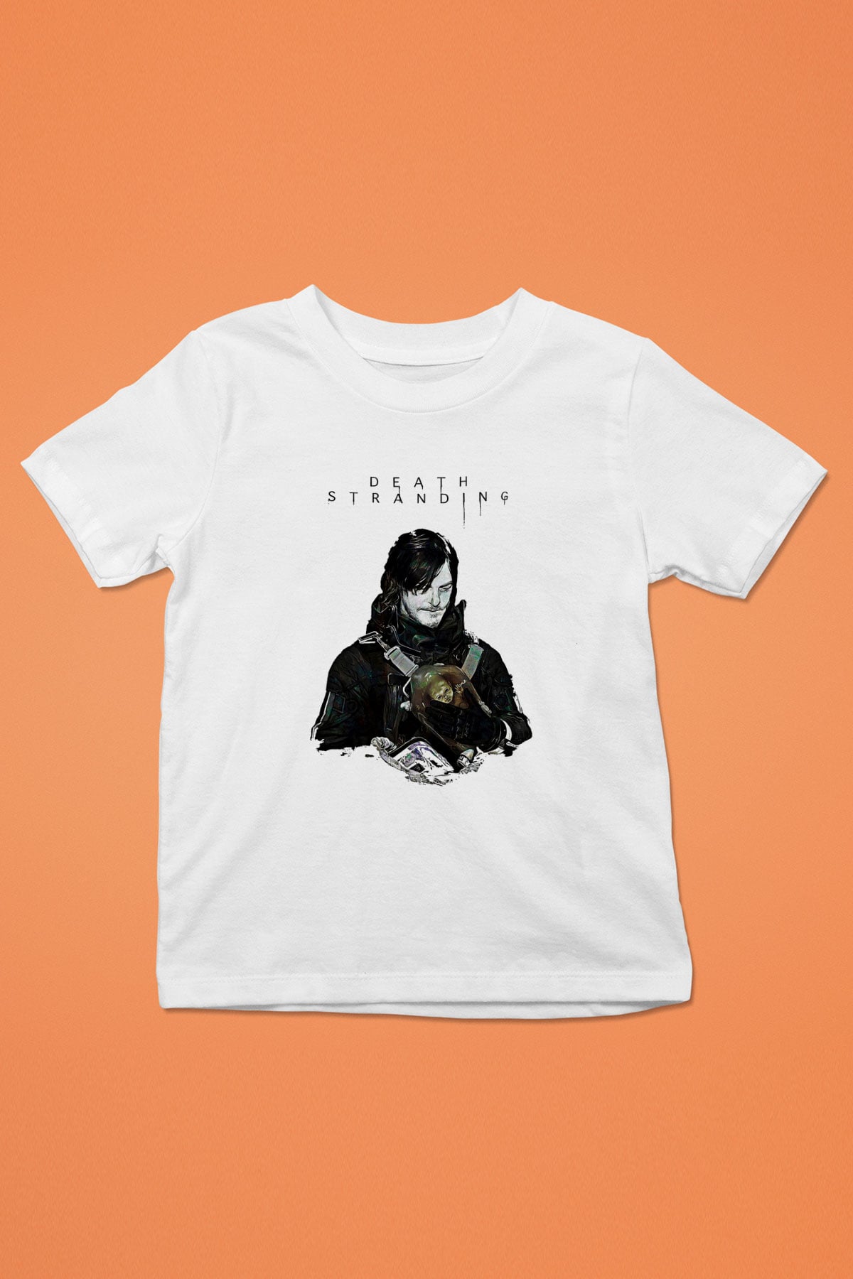 Death Stranding Baskılı Beyaz Unisex Beyaz Çocuk Tişört - Tshirt