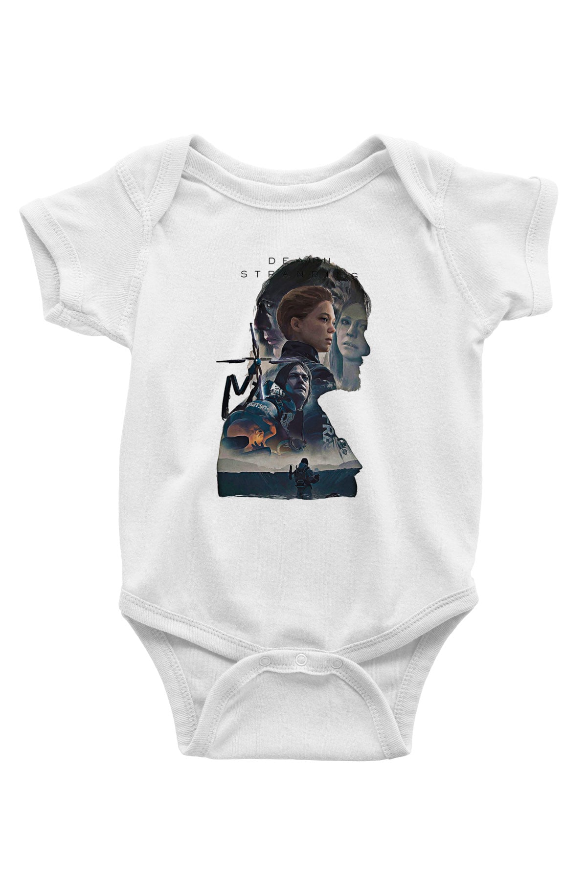 Death Stranding Baskılı Beyaz Unisex Bebek Body - Zıbın