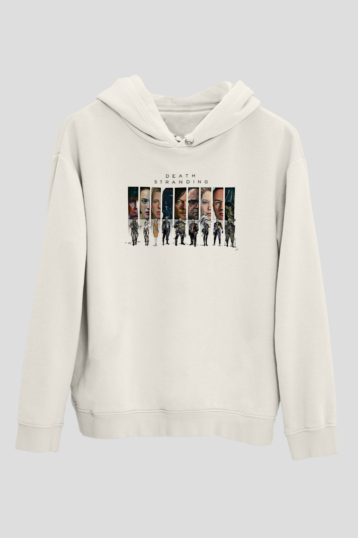 Death Stranding Baskılı Beyaz Unisex Kapüşonlu Sweatshirt