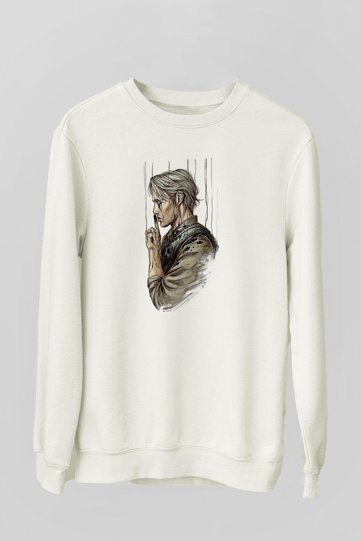 Death Stranding Baskılı Beyaz Unisex Sweatshirt