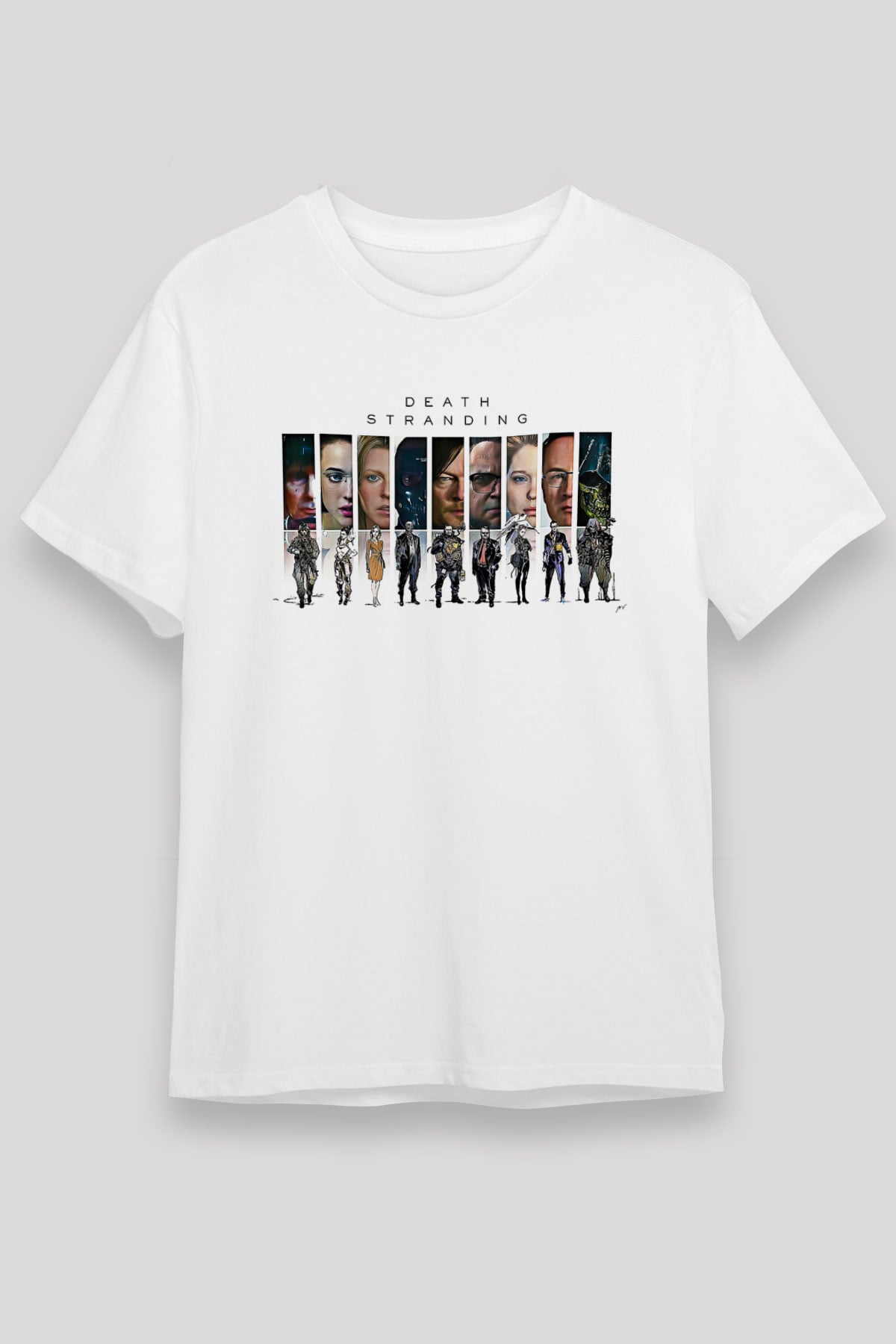 Death Stranding Baskılı Unisex Beyaz Tişört - Tshirt