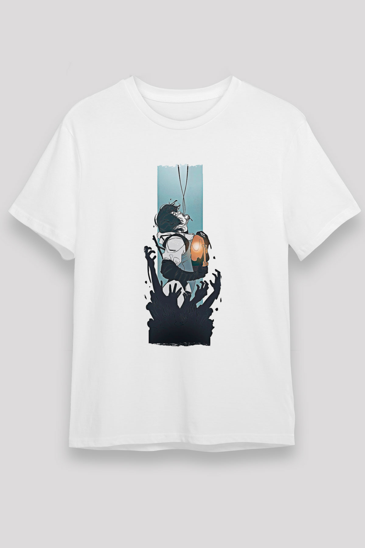 Death Stranding Baskılı Unisex Beyaz Tişört - Tshirt