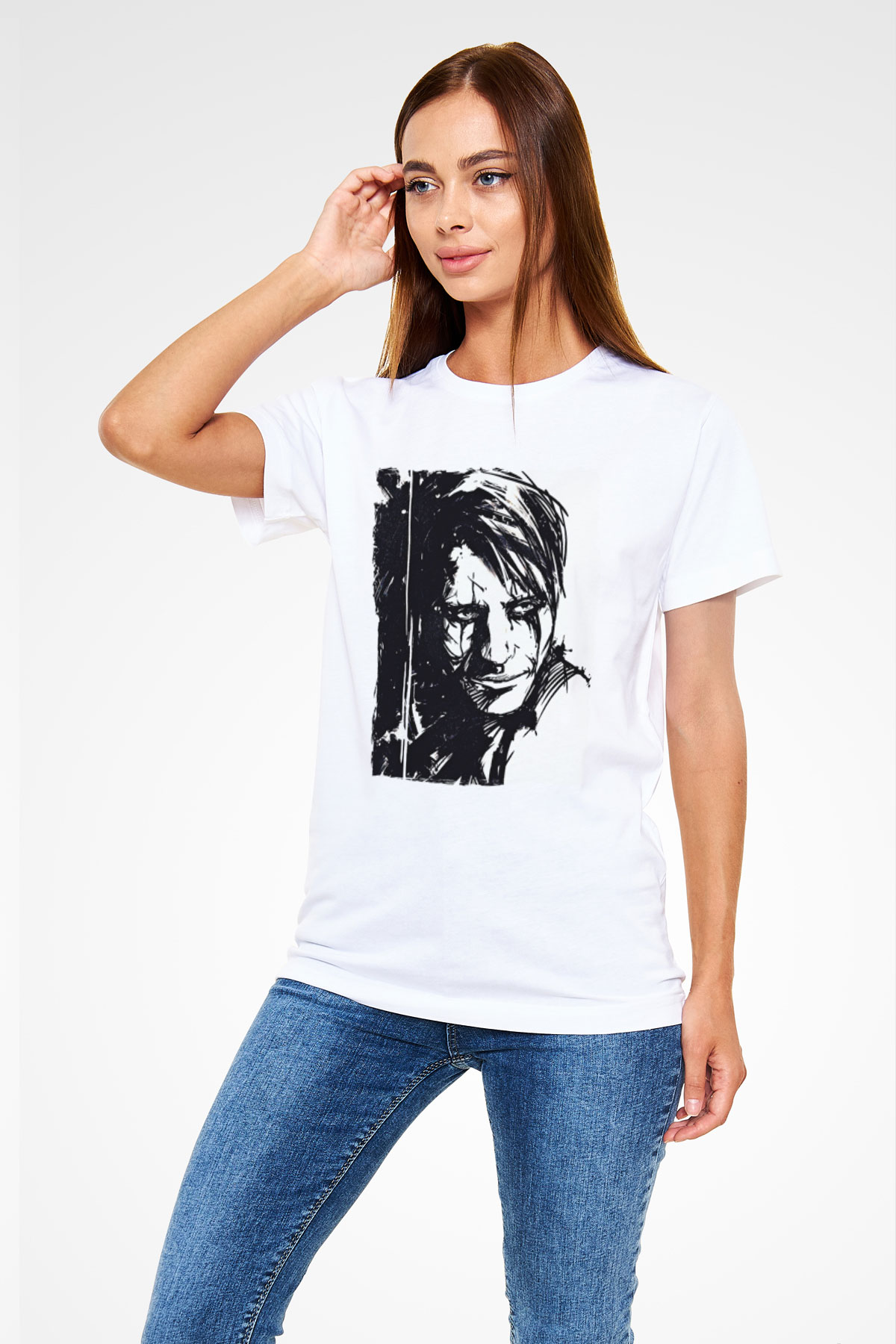 Death Stranding Baskılı Unisex Beyaz Tişört - Tshirt