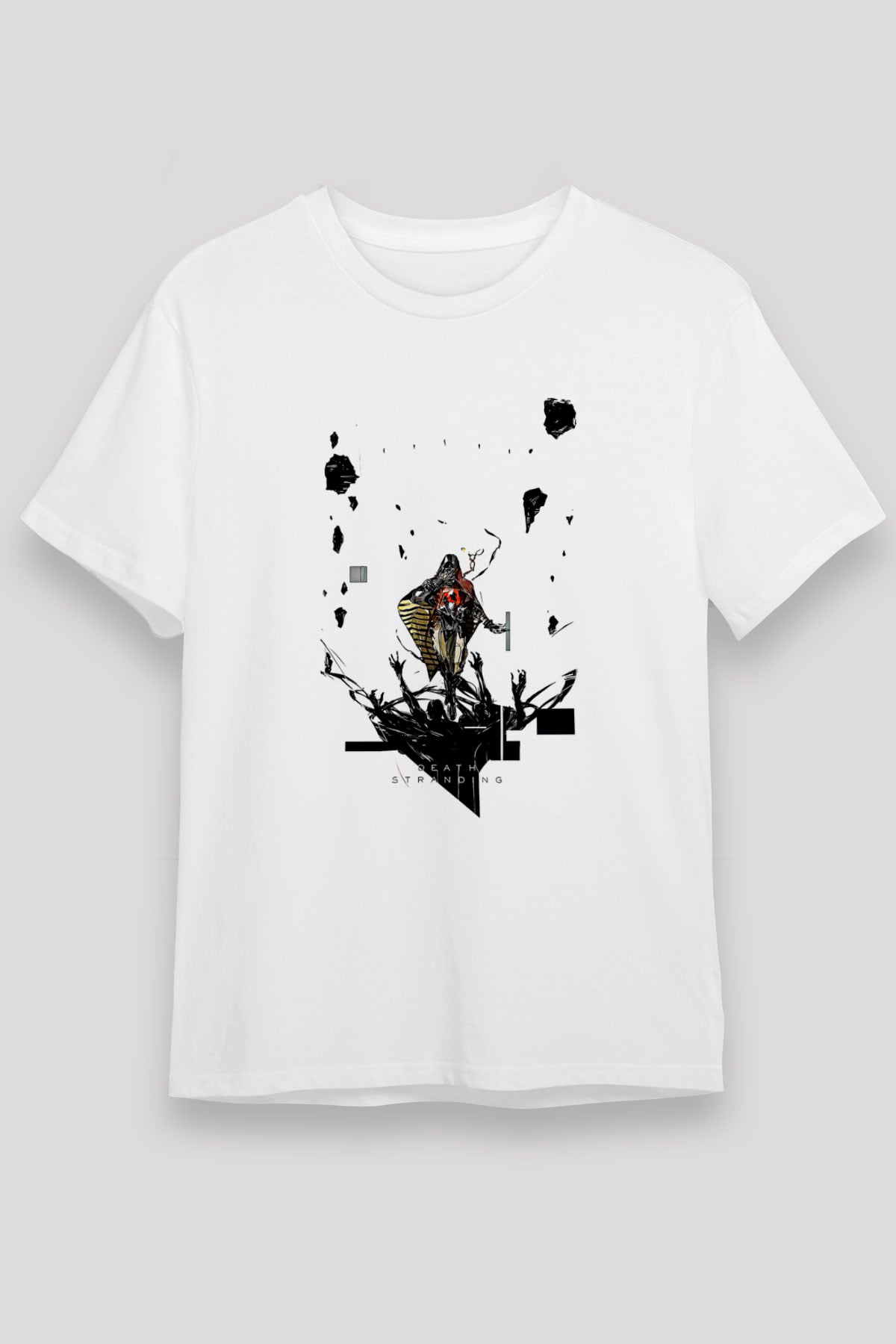 Death Stranding Baskılı Unisex Beyaz Tişört - Tshirt