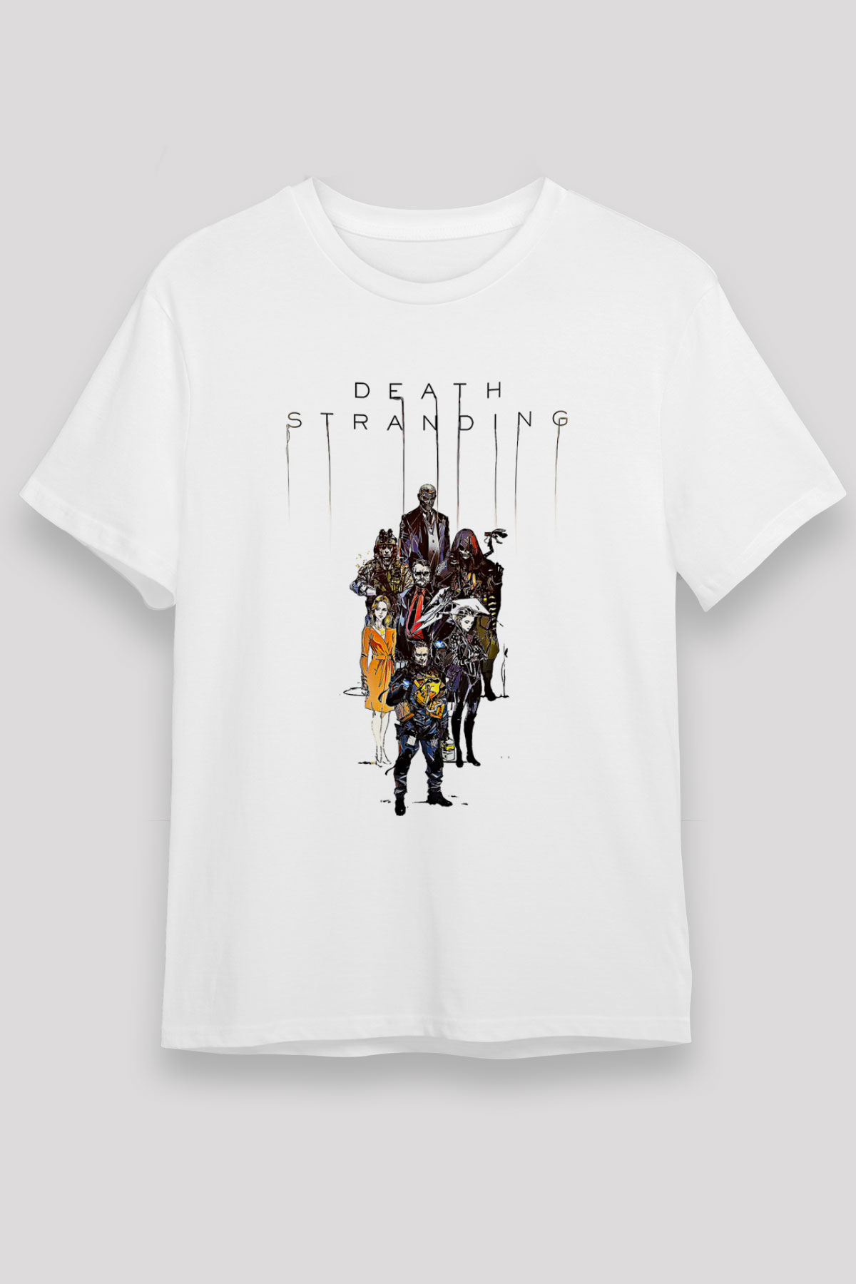 Death Stranding Baskılı Unisex Beyaz Tişört - Tshirt