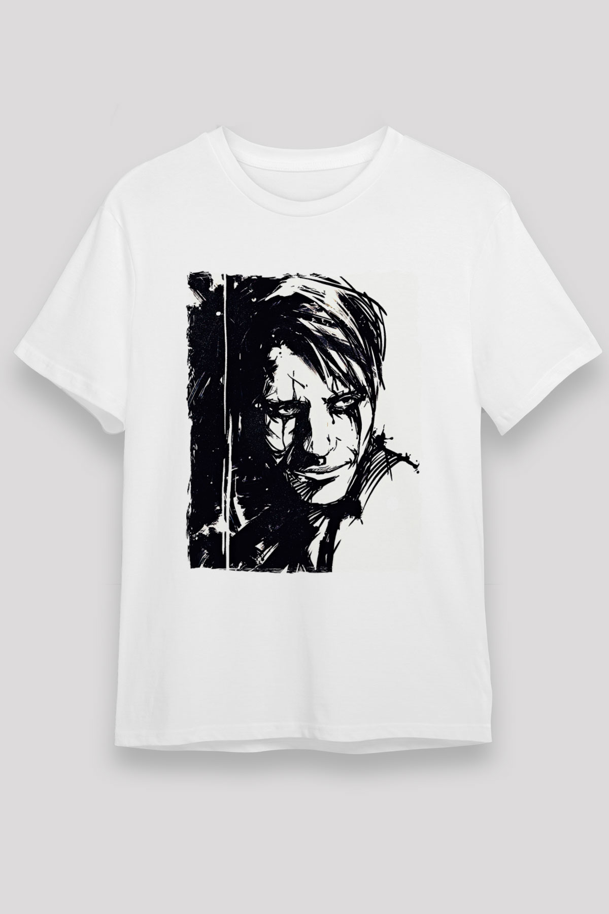Death Stranding Baskılı Unisex Beyaz Tişört - Tshirt
