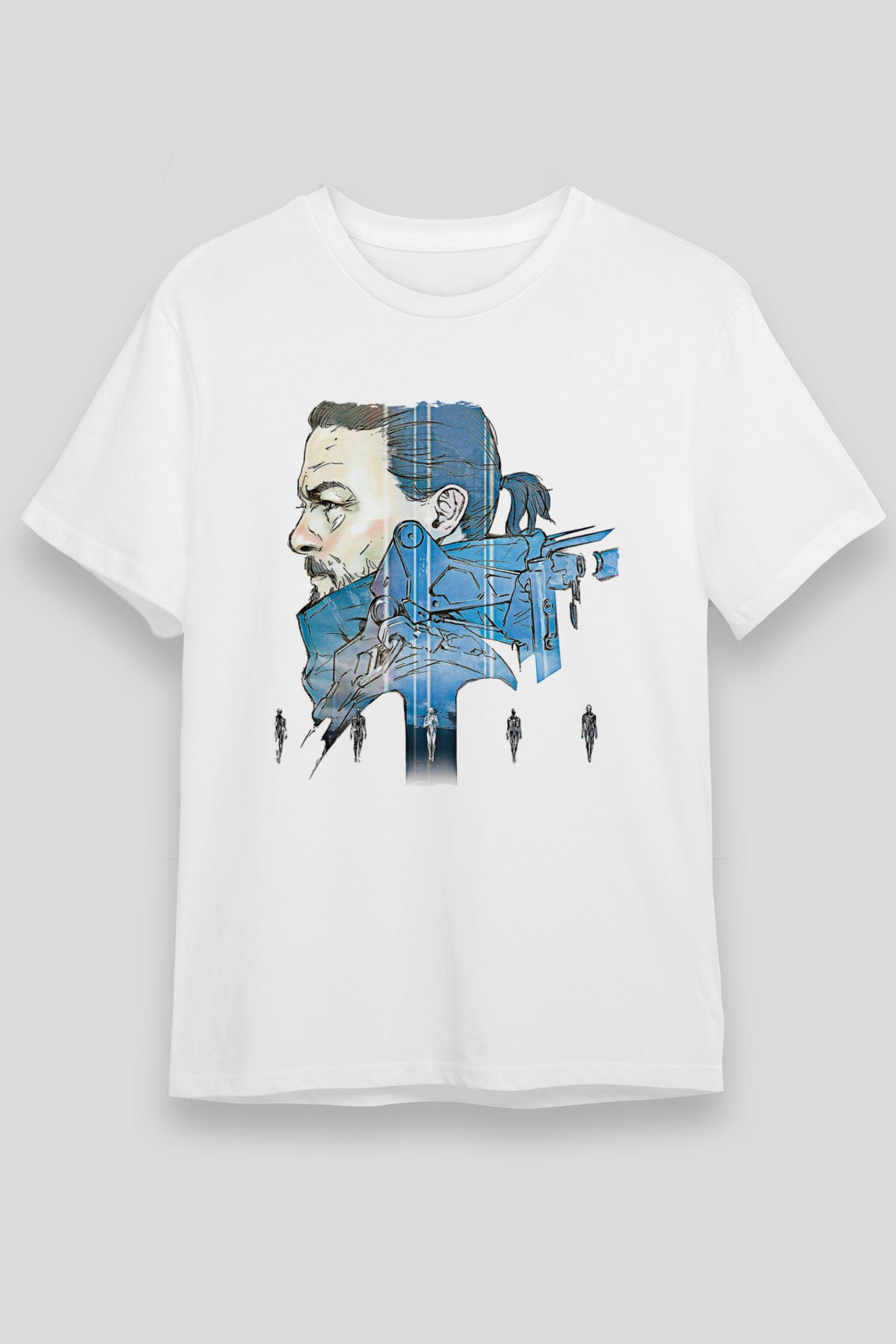 Death Stranding Baskılı Unisex Beyaz Tişört - Tshirt