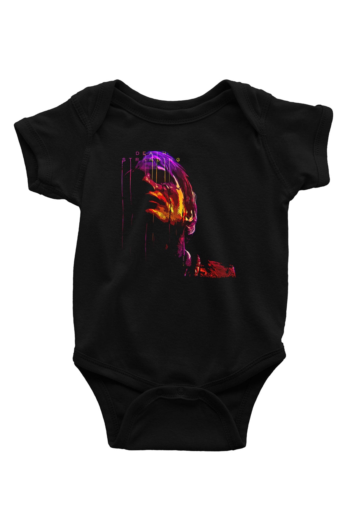 Death Stranding Baskılı Unisex Siyah Bebek Body - Zıbın
