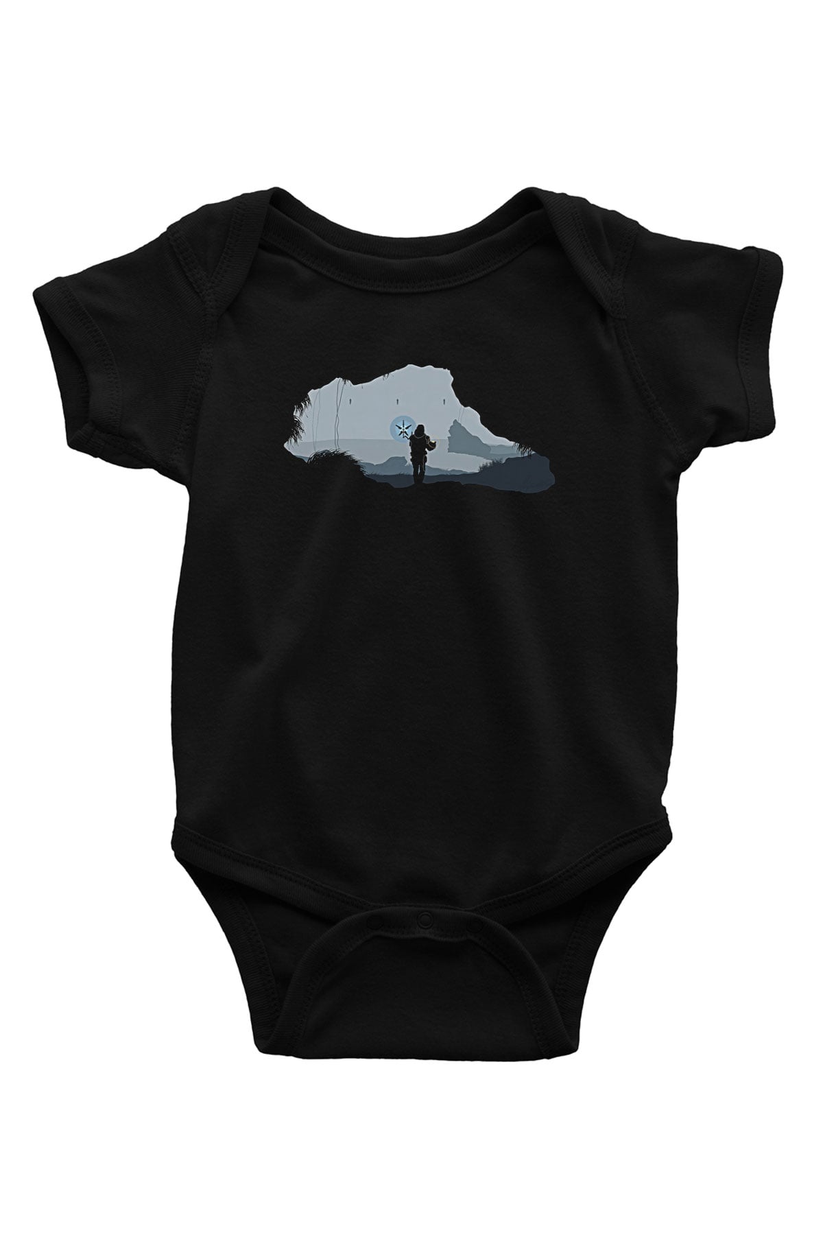Death Stranding Baskılı Unisex Siyah Bebek Body - Zıbın