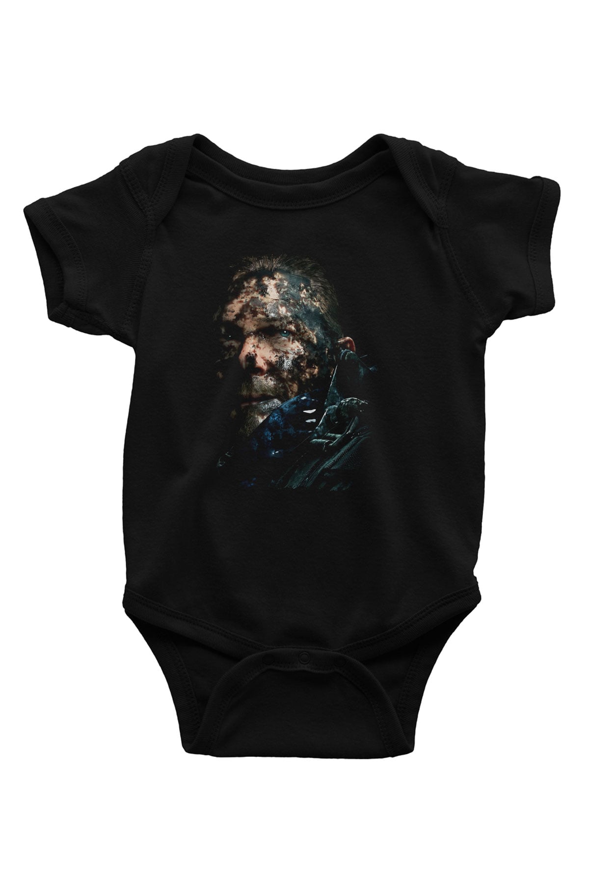 Death Stranding Baskılı Unisex Siyah Bebek Body - Zıbın