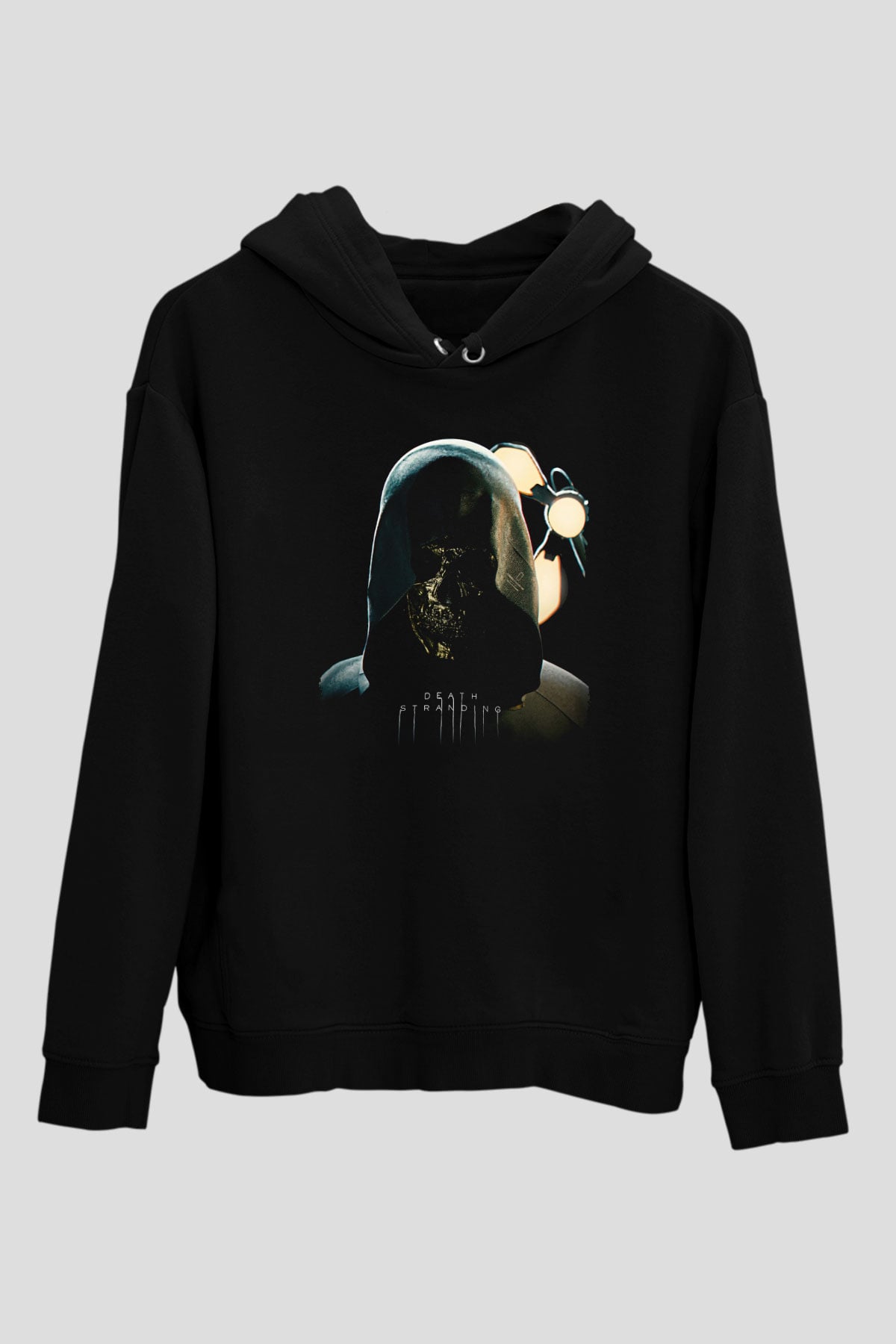 Death Stranding Baskılı Unisex Siyah Kapüşonlu Sweatshirt