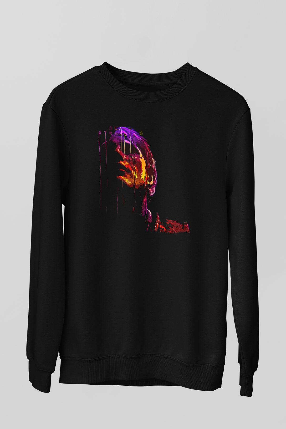 Death Stranding Baskılı Unisex Siyah Sweatshirt