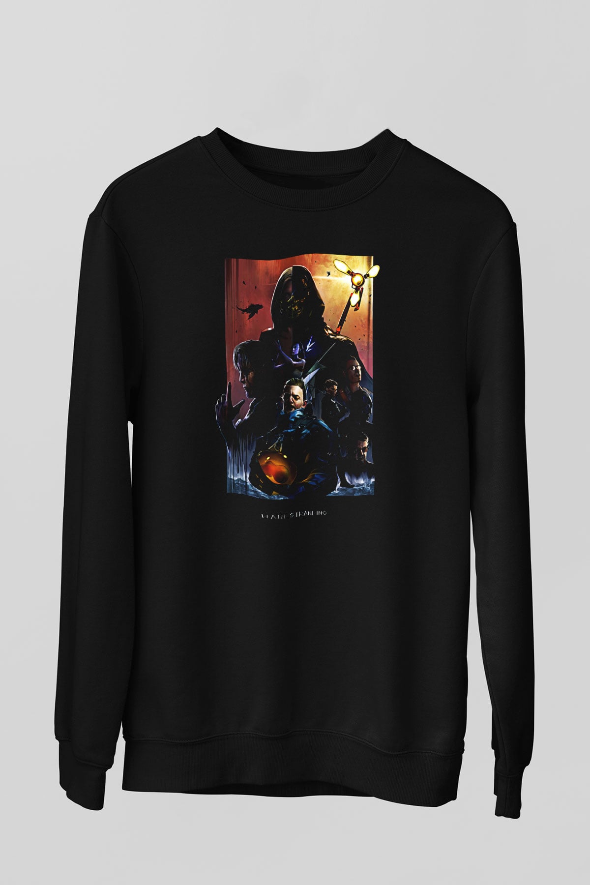 Death Stranding Baskılı Unisex Siyah Sweatshirt