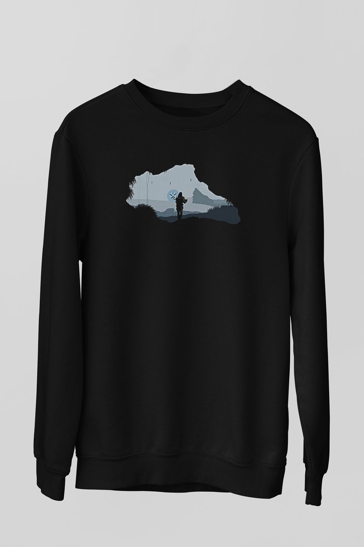 Death Stranding Baskılı Unisex Siyah Sweatshirt