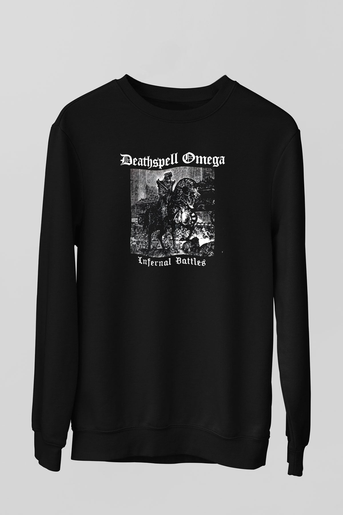 Deathspell Omega Baskılı Unisex Siyah Sweatshirt