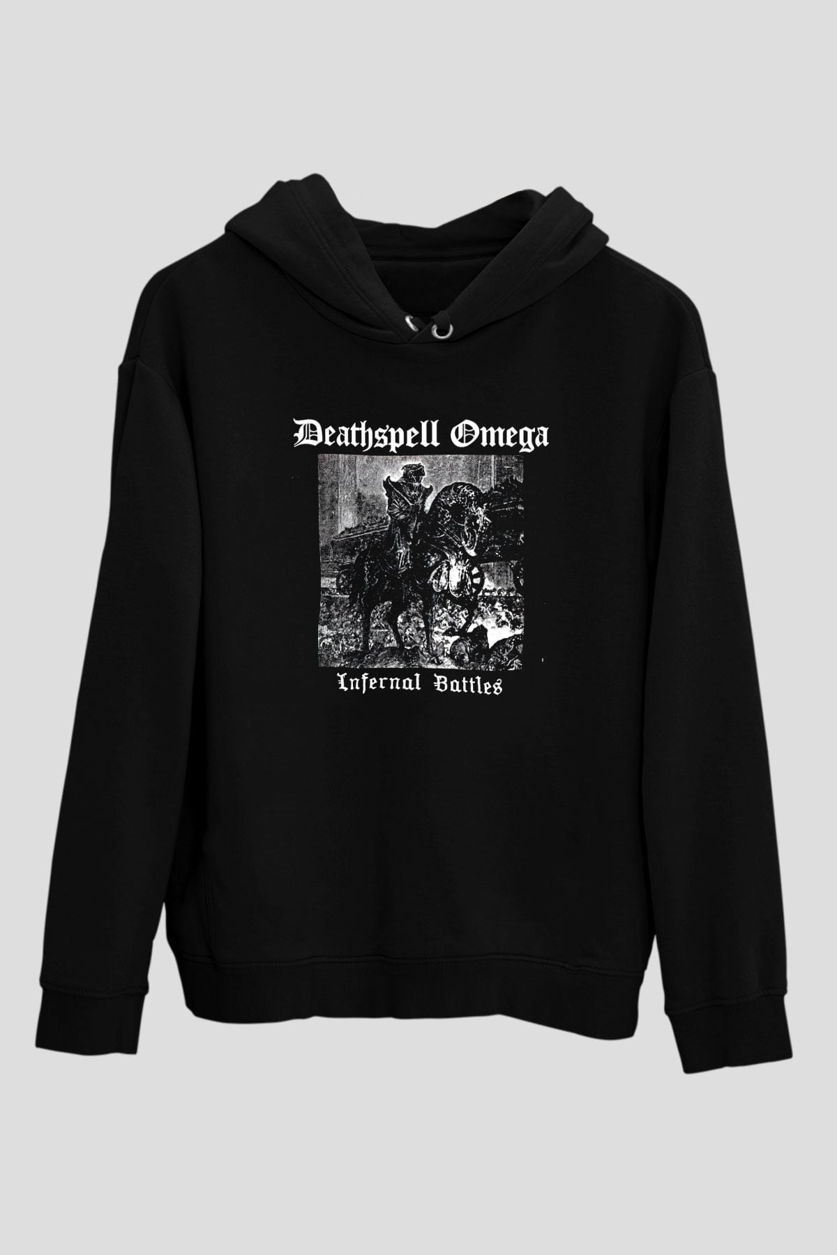 Deathspell Omega Baskılı Unisex Siyah Kapüşonlu Sweatshirt
