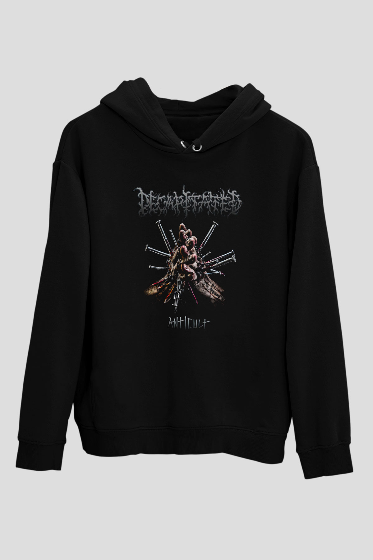 Decapitated Baskılı Unisex Siyah Kapüşonlu Sweatshirt