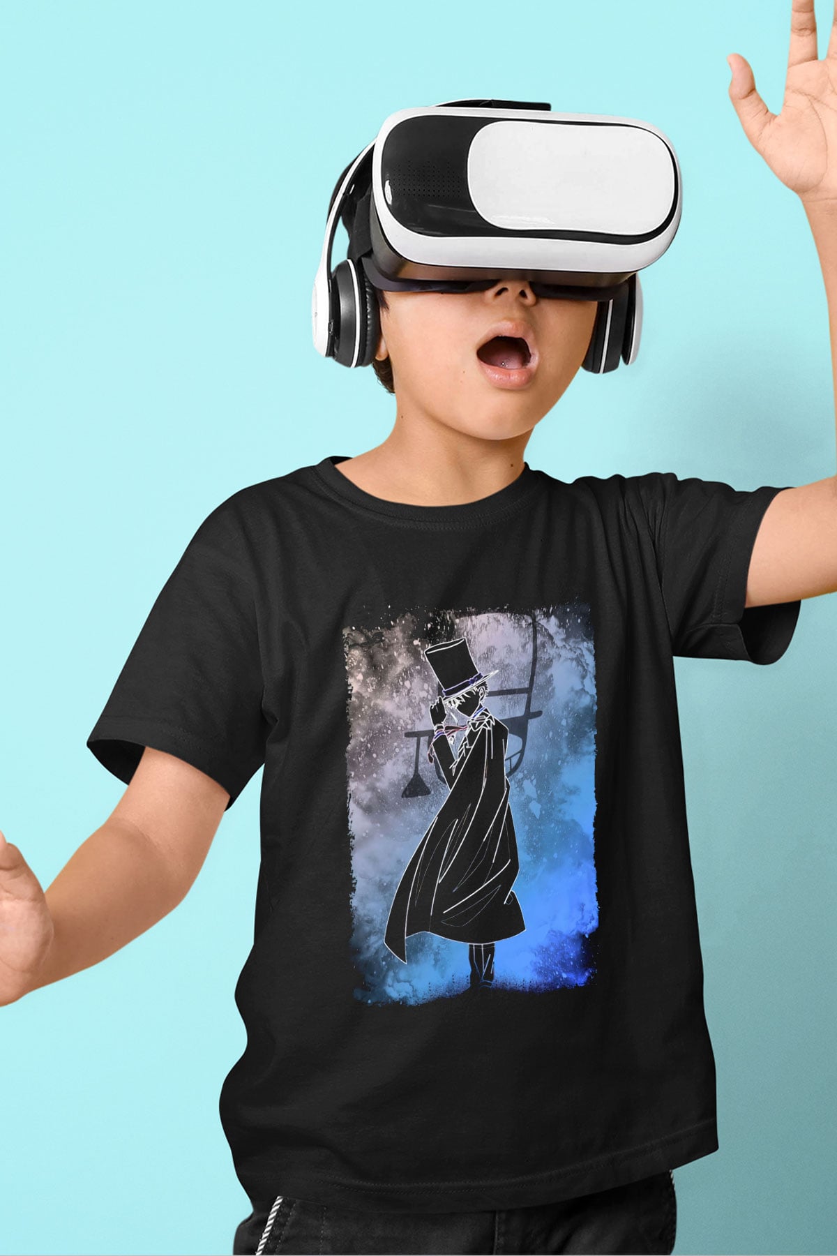 Dedektif Siyah Unisex Çocuk Tişört