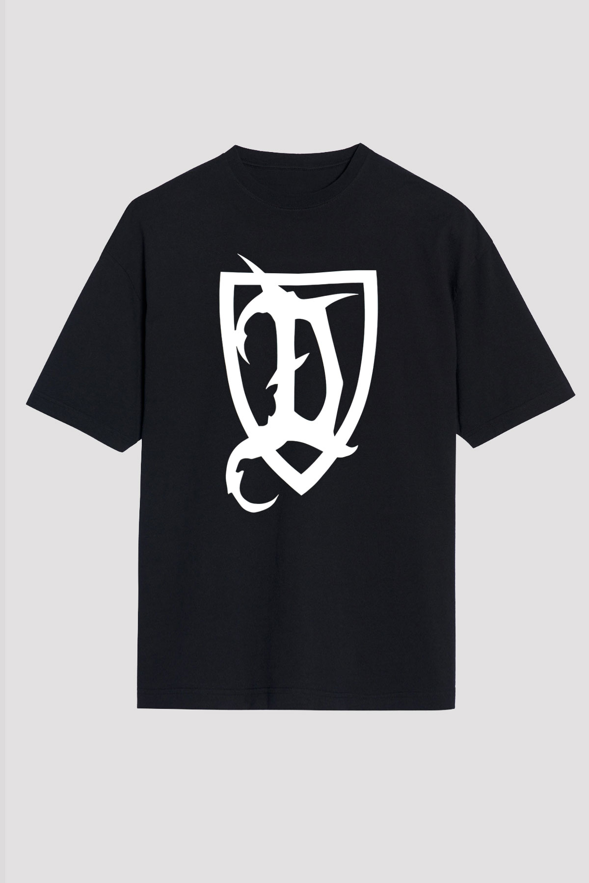 Deeds of Flesh Baskılı Unisex Siyah Oversize Tişört - Tshirt