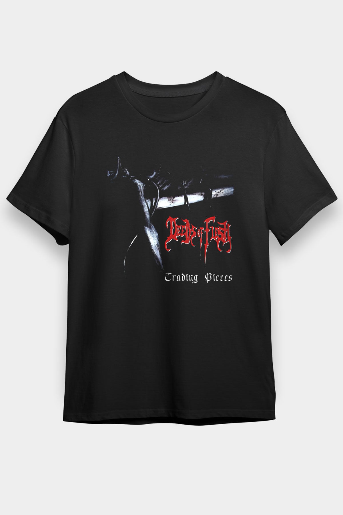 Deeds of Flesh Baskılı Unisex Siyah Tişört - Tshirt